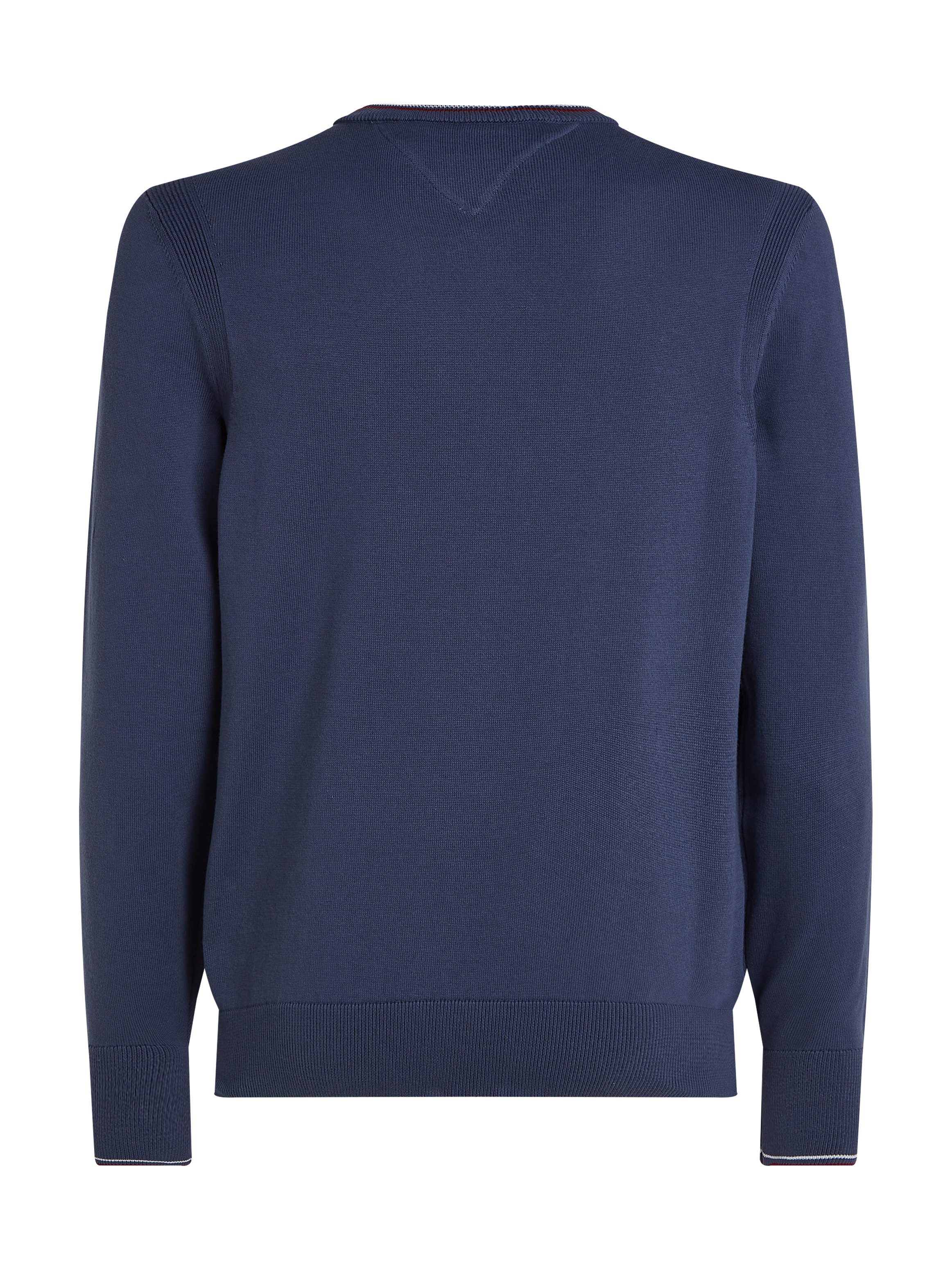 Tommy Hilfiger Trui met ronde hals RWB COTTON CREW NECK kleuraccenten in tommy kleuren