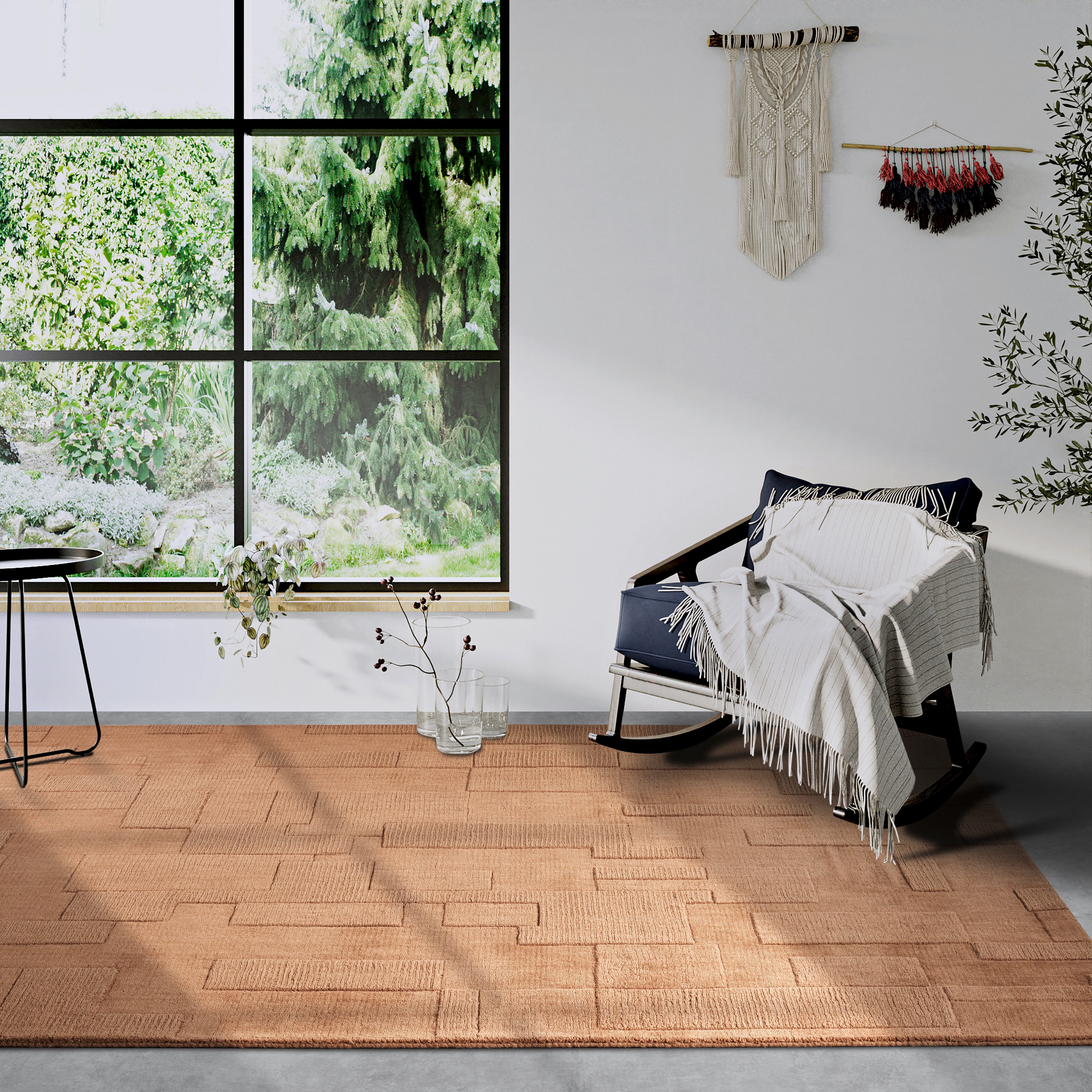 Villeroy & Boch Wollen kleed Wilhelmine Loper, handgeweven, wol, natuur, woonkamer, geometrie, boho