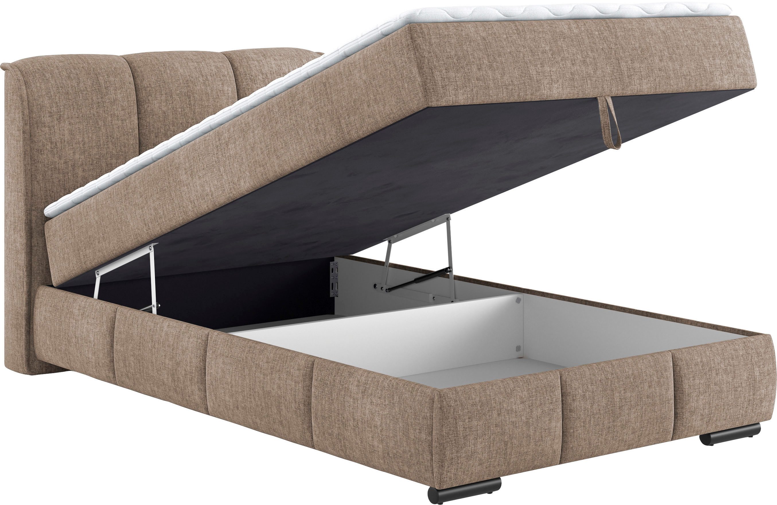 Mr. Couch Boxspring Bethany met bedkist, incl. matras Topmatras en sierkussen, in verschillende hardheden beschikbaar