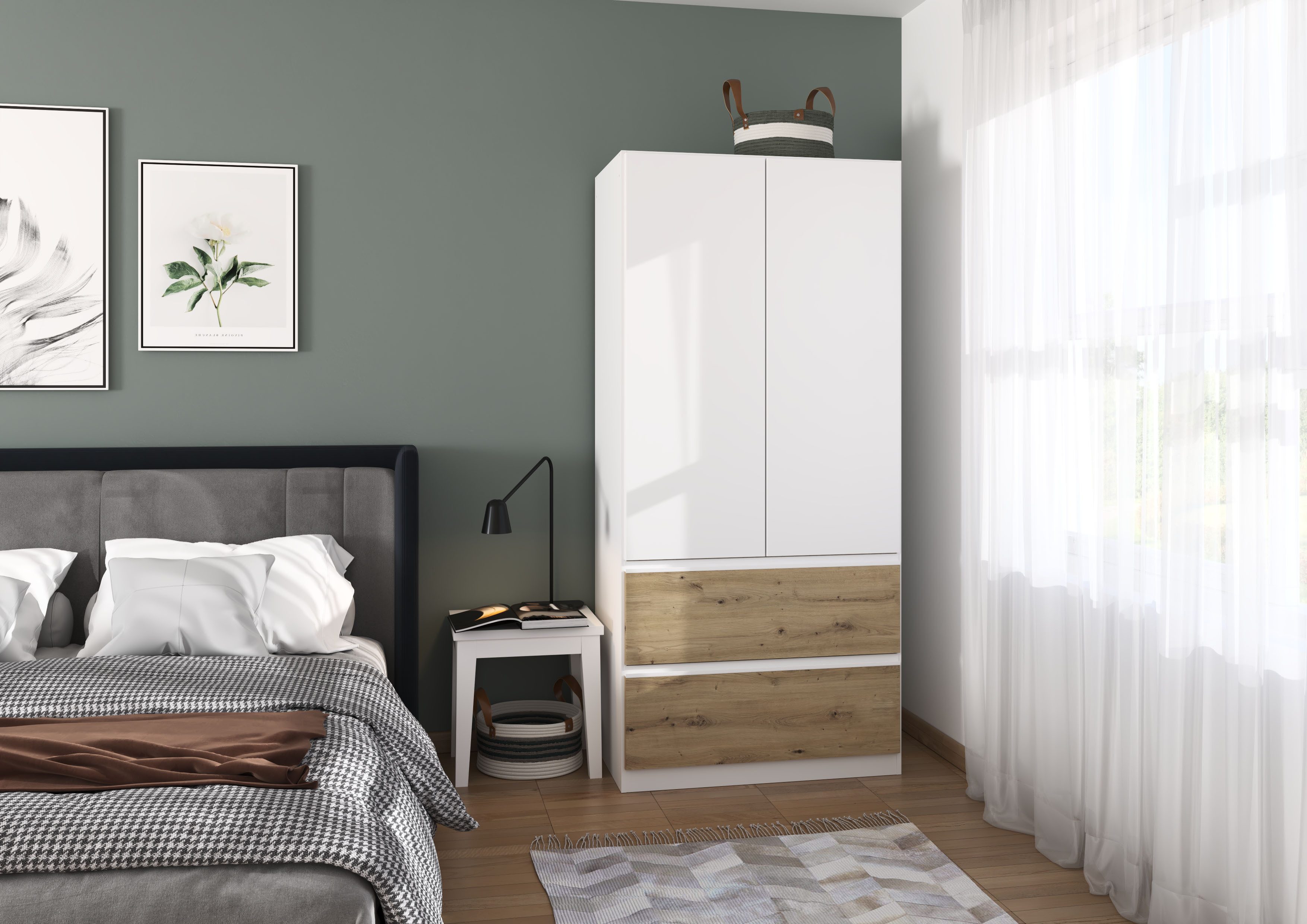 rauch Draaideurkast Kledingkast Kast Garderobe Wasmand COSTA in 3 Breedtes veel ruimte, greeploze front en push-to-open functie made in germany