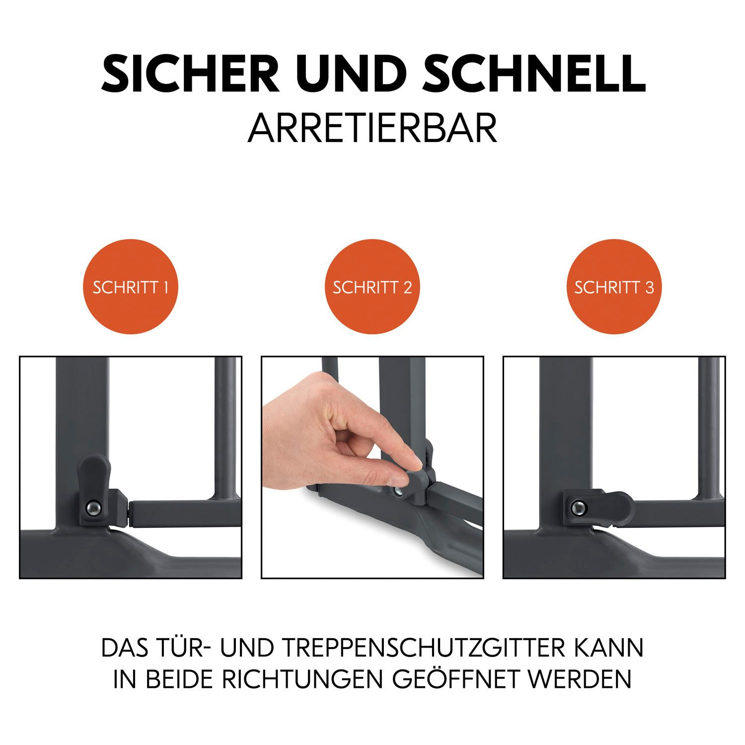 Hauck Traphek Clear Step Autoclose 2, Dark Grey