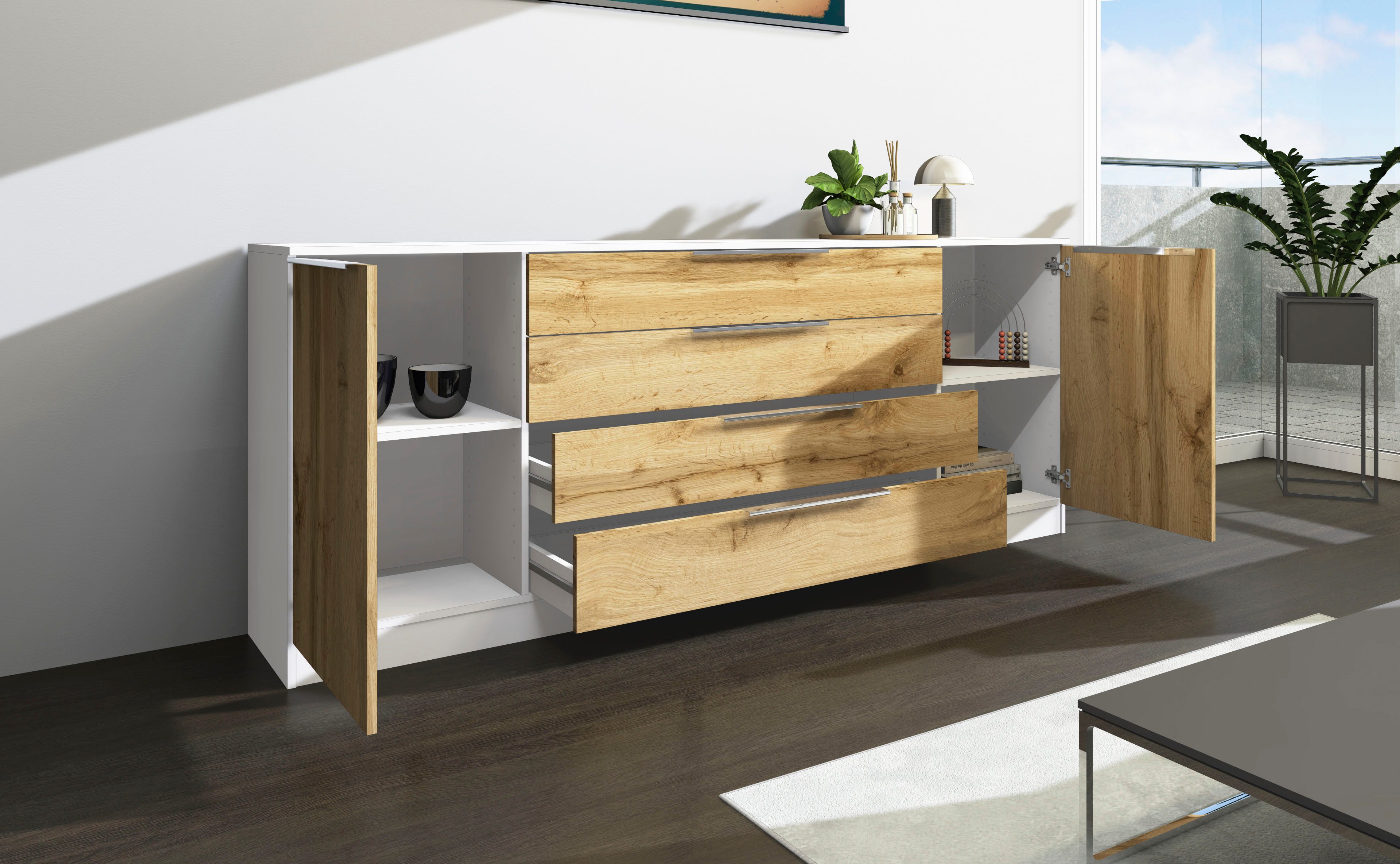 borchardt Möbel Kast Oliva Breedte 200 cm, met 4 lades