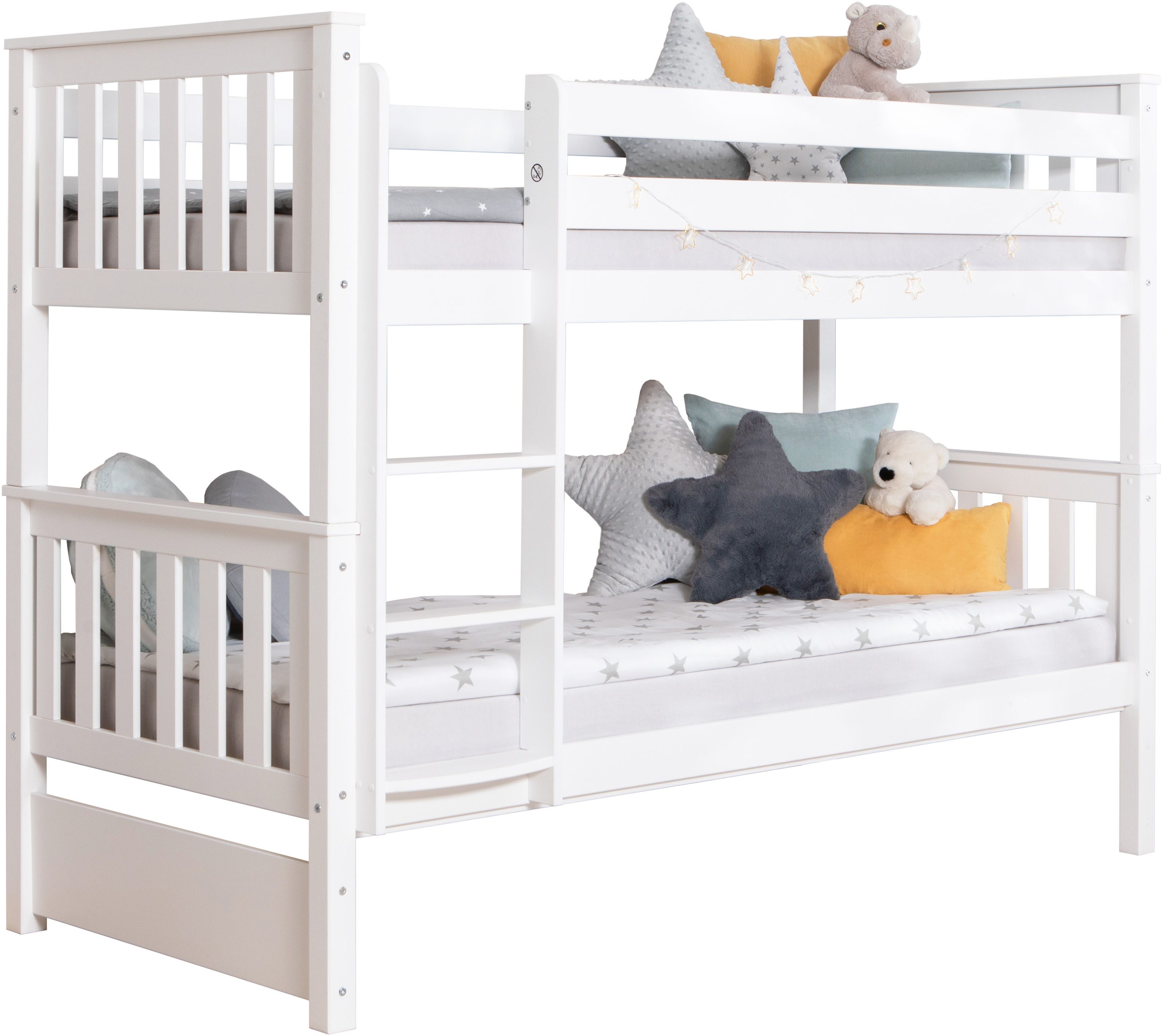 Ticaa Stapelbed Sammy met rolbodem, grenen stapelbedden wit