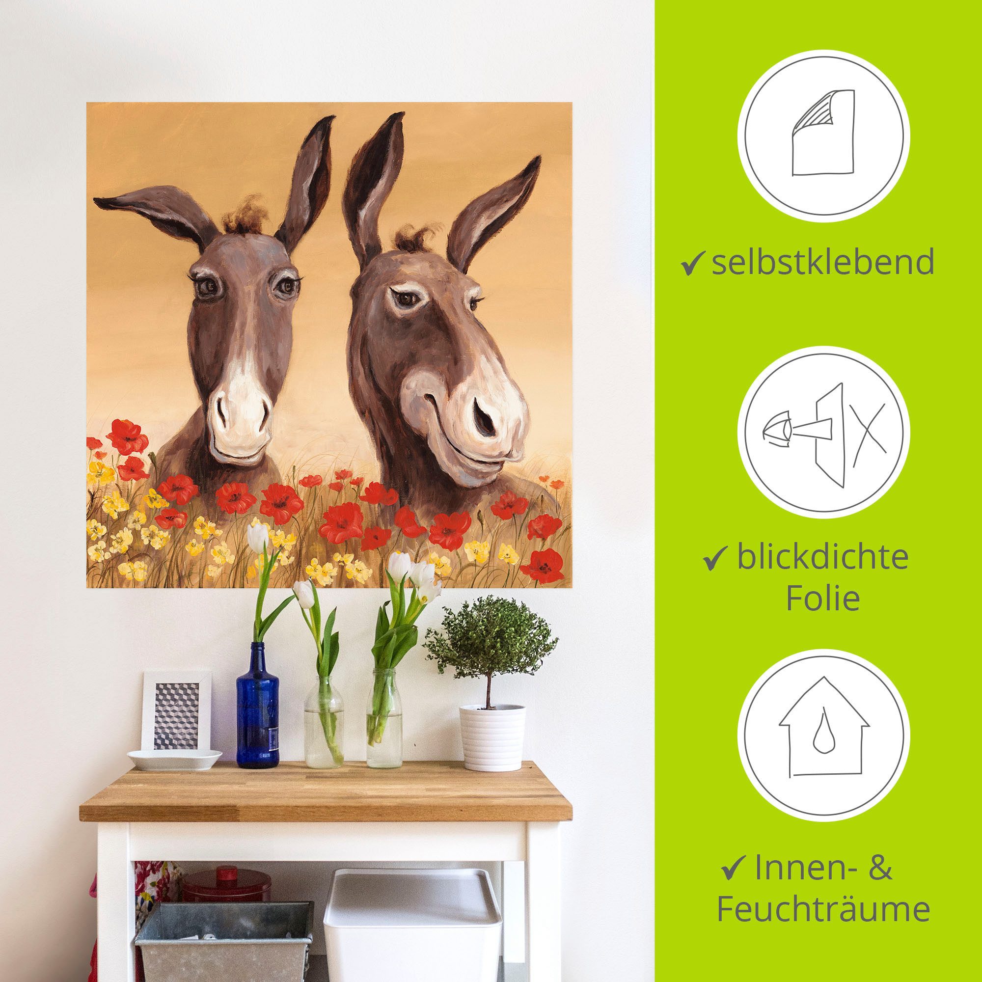 Artland Artprint Ezel als artprint van aluminium, artprint voor buiten, artprint op linnen, poster, muursticker