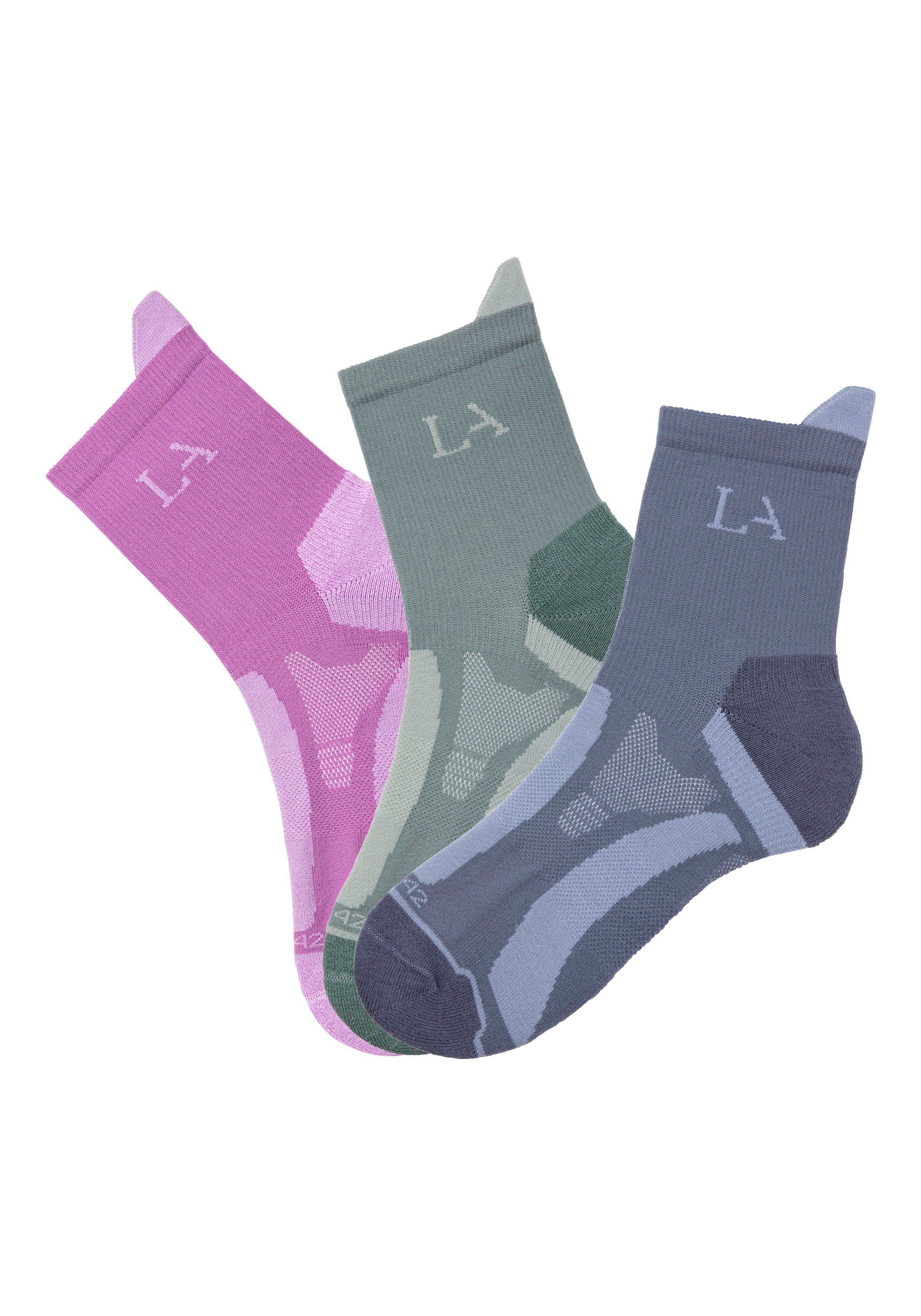 active by Lascana Wandelsokken met versterkte belastingzones (set, 3 paar)