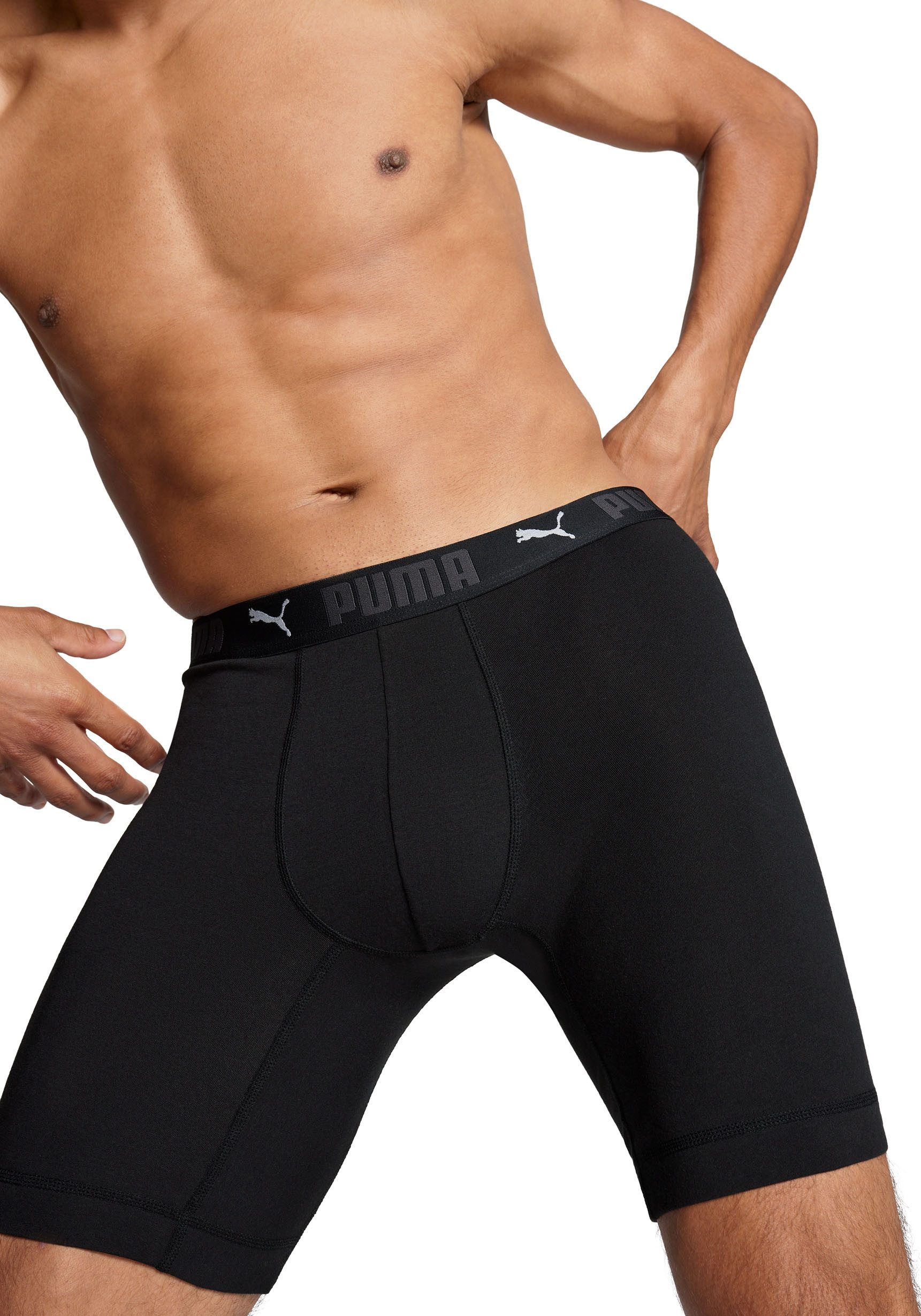 PUMA Boxershort PUMA MEN SPORT COTTON LONG BOXERS 2P (2 stuks, Set van 2)