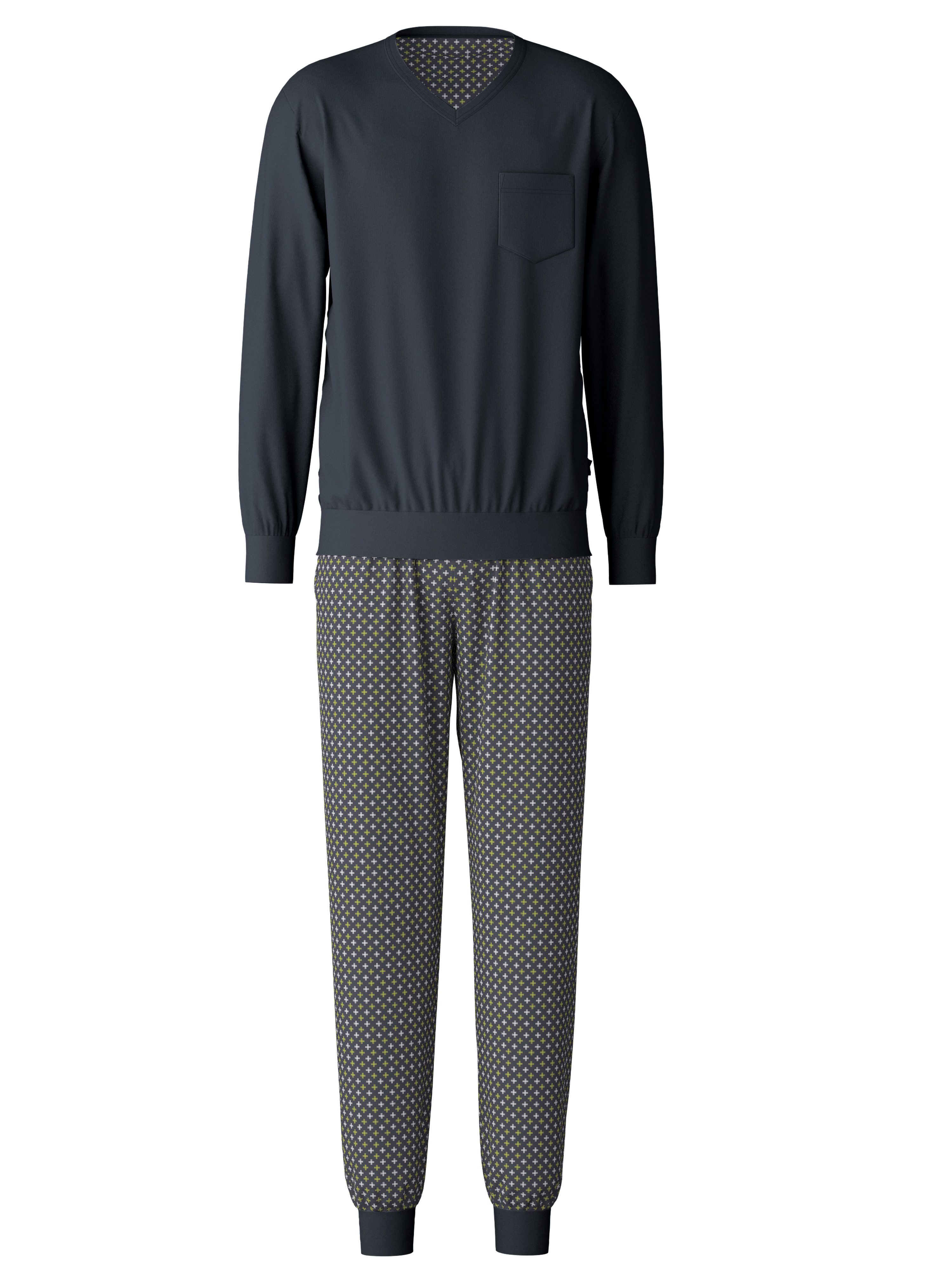 CALIDA Pyjama Relax Swiss Edition met zachte boorden aan de uiteinden (2-delig)