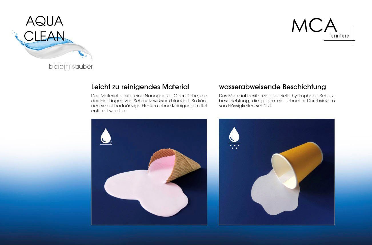 MCA furniture Vrijdragende stoel Salta (2-set), frame vlakke buis, zwart mat gelakt, aqua clean bekleding (2 stuks)