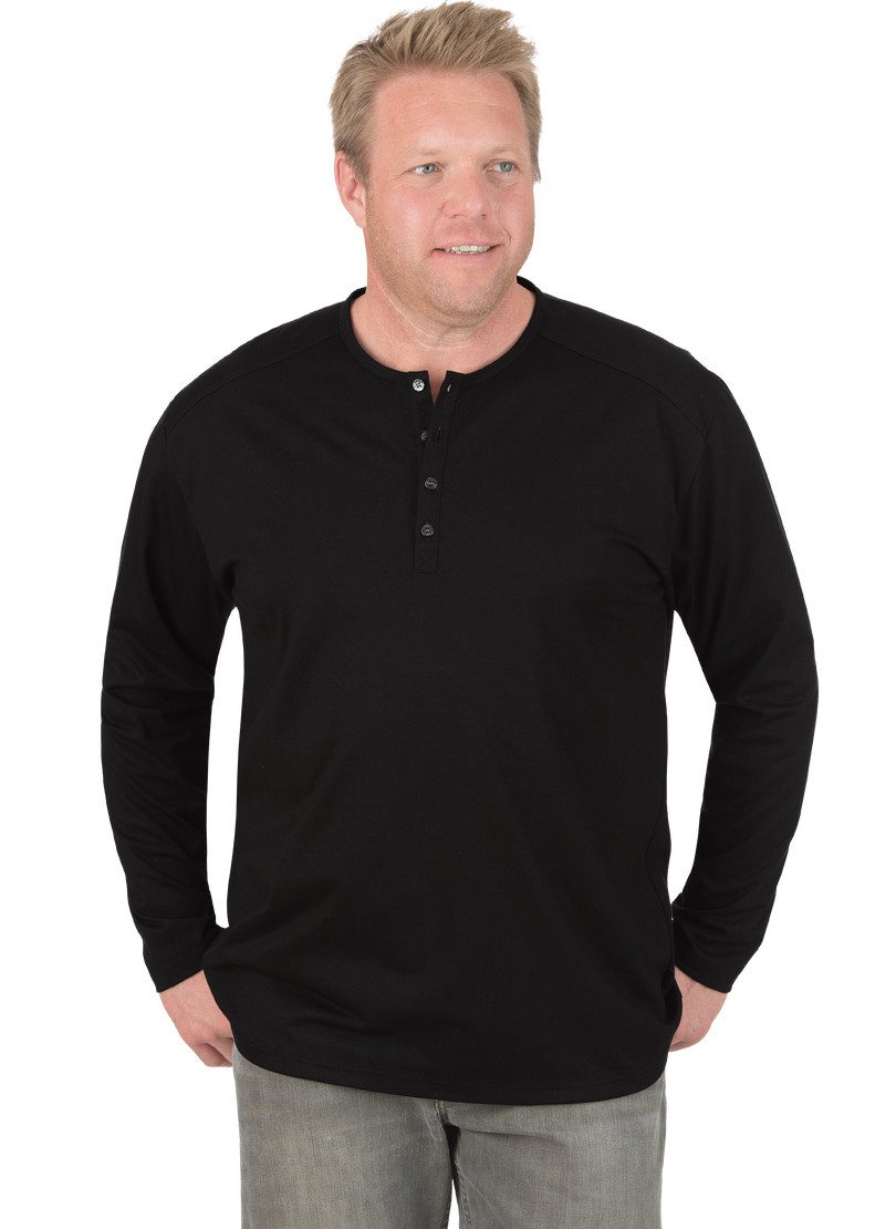 Trigema Longsleeve TRIGEMA shirt met lange mouwen en knoopsluiting (1-delig)