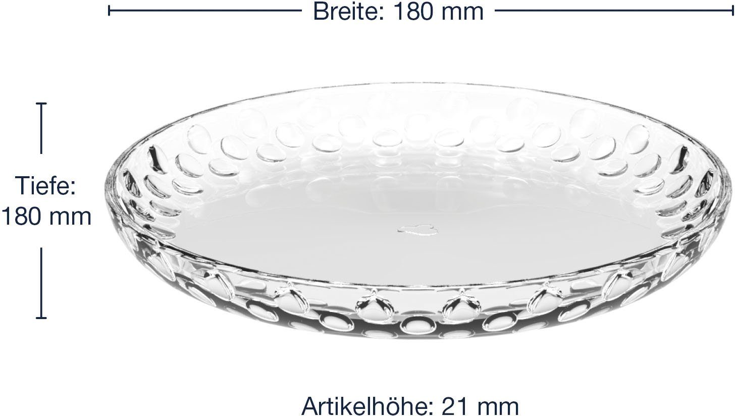 LEONARDO Ontbijtbordje Cucina Optic Glas, Ø 18 cm (set, 6 stuks)