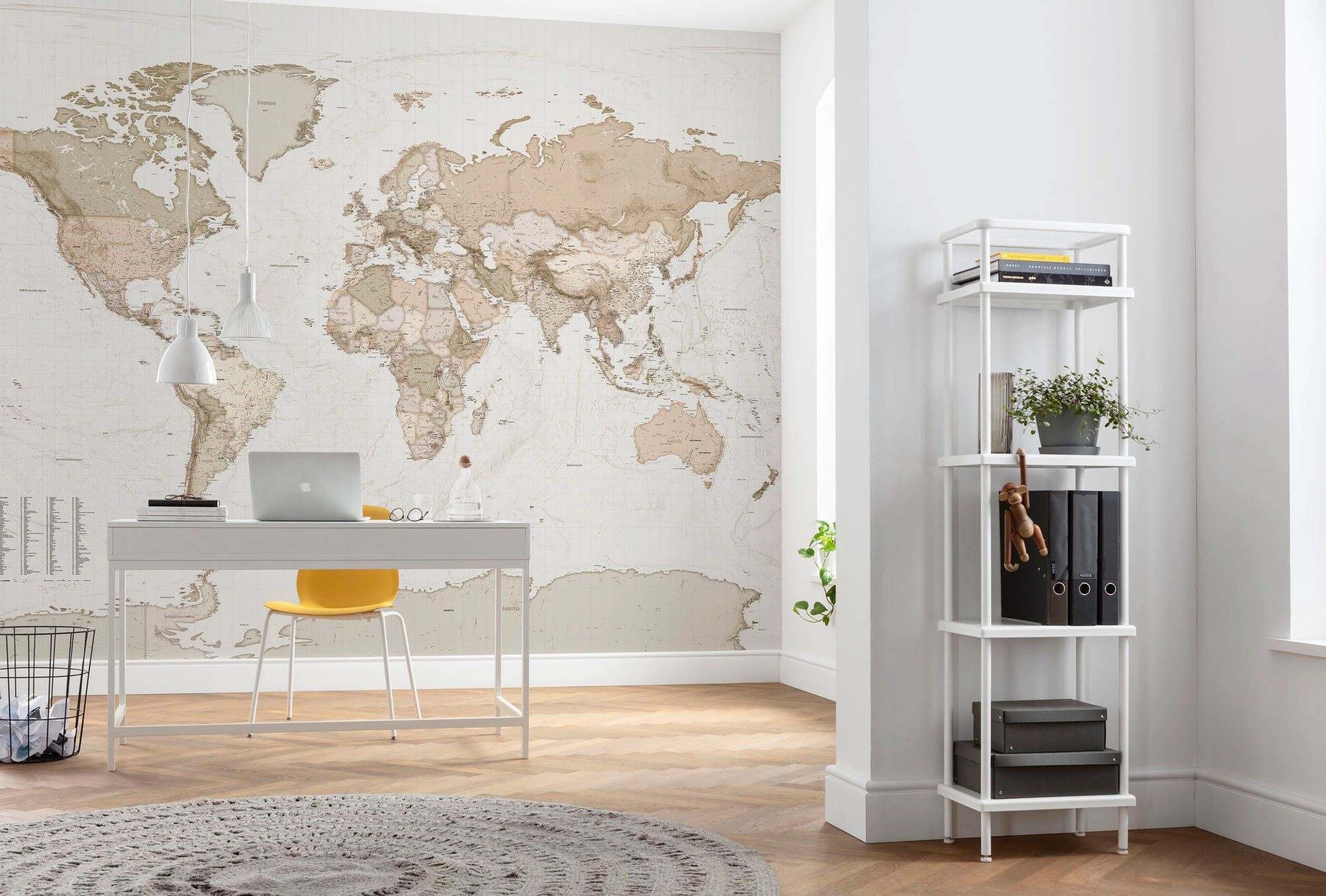 Komar Vliesbehang Digitale print vlies - Earth Map - Afmeting 350 x 250 cm