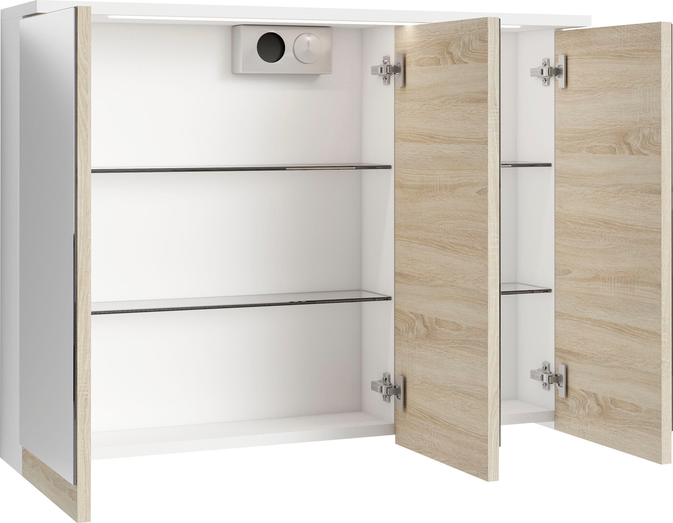 byLIVING Spiegelkast Marino Breedte 80 cm, met soft-closefunctie deuren, inclusief ledverlichting
