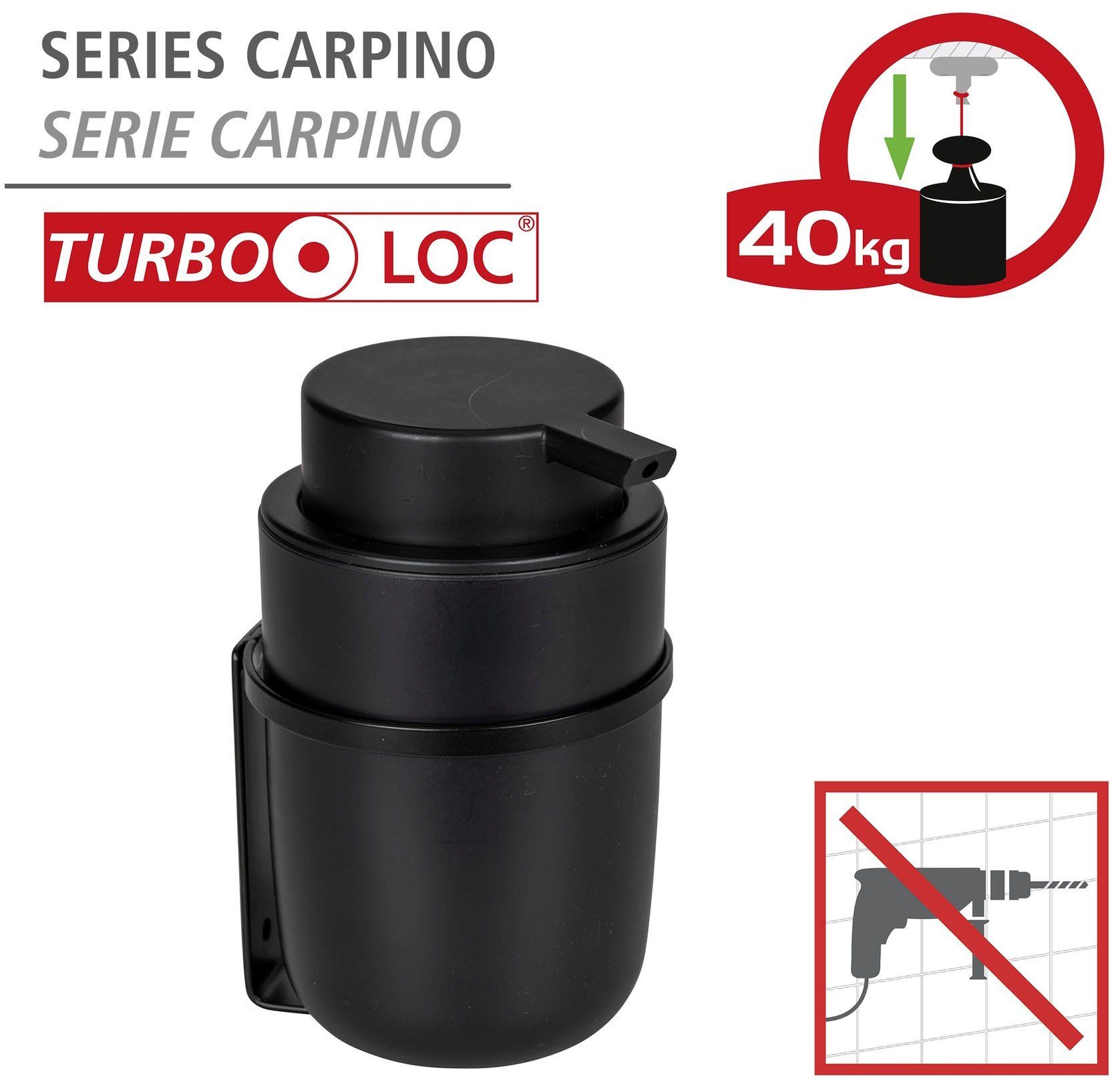 WENKO Zeepdispenser Carpino Zwart, 250 ml (1-delig)