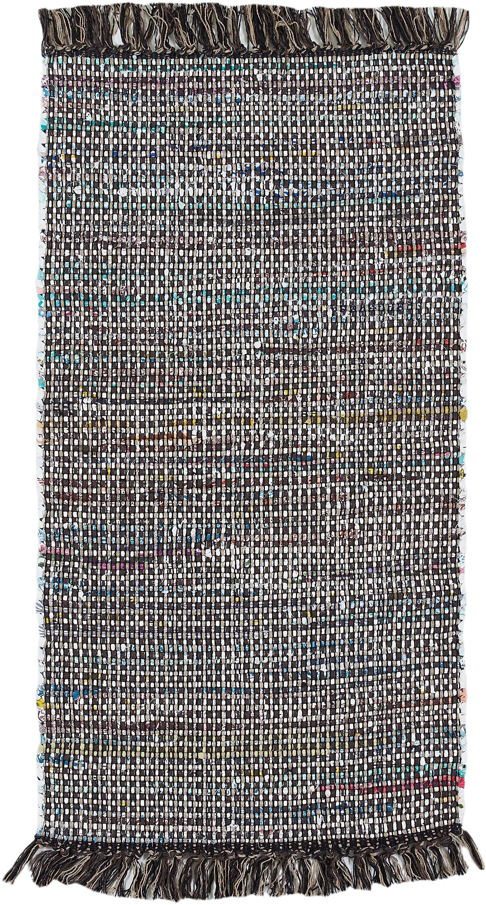 Andiamo Vloerkleed Frida Handgeweven vloerkleed, Fleckerl, puur katoen, met de hand geweven, met franje