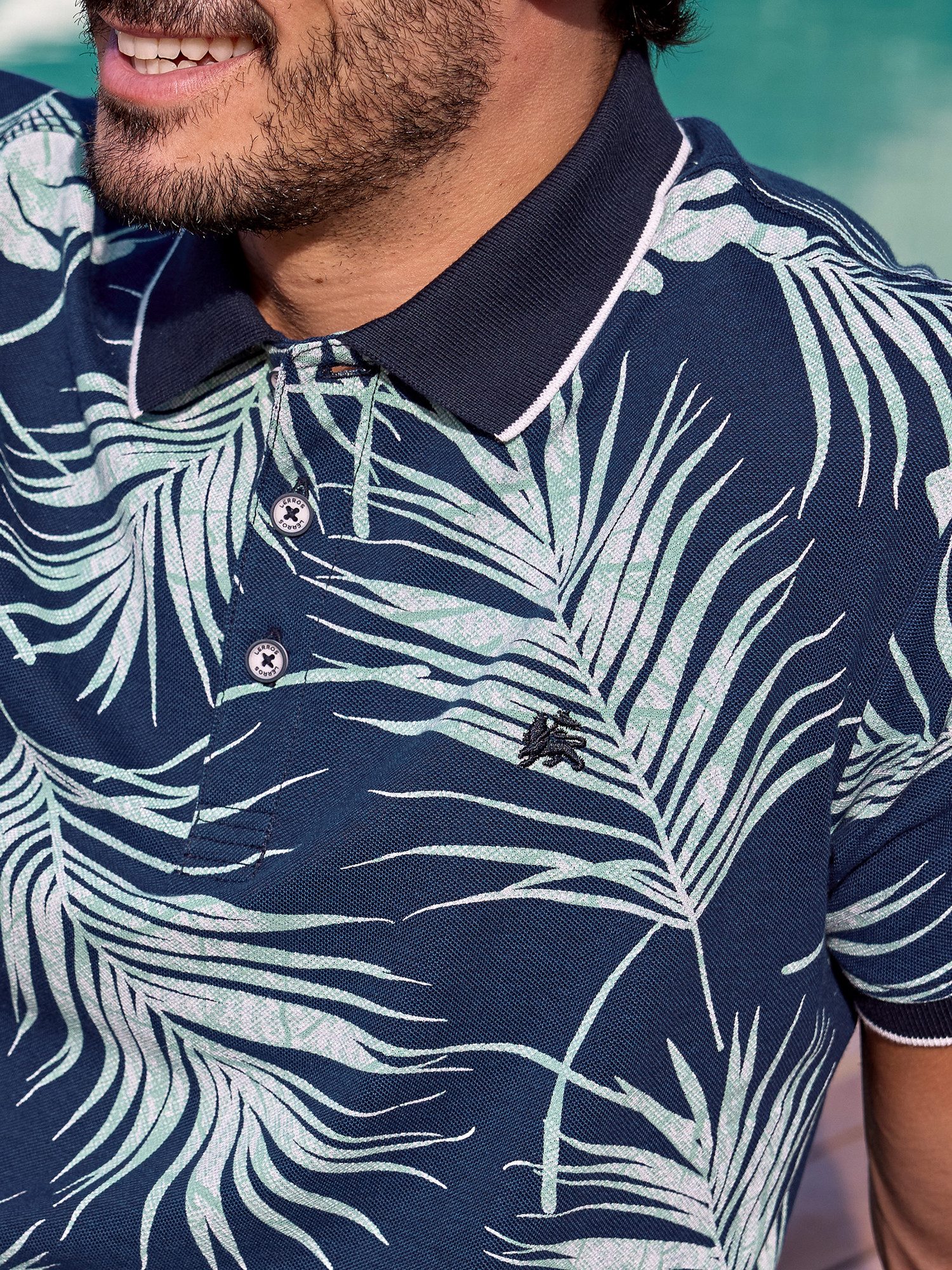 Lerros Poloshirt LERROS modieus poloshirt, zomers gedessineerd