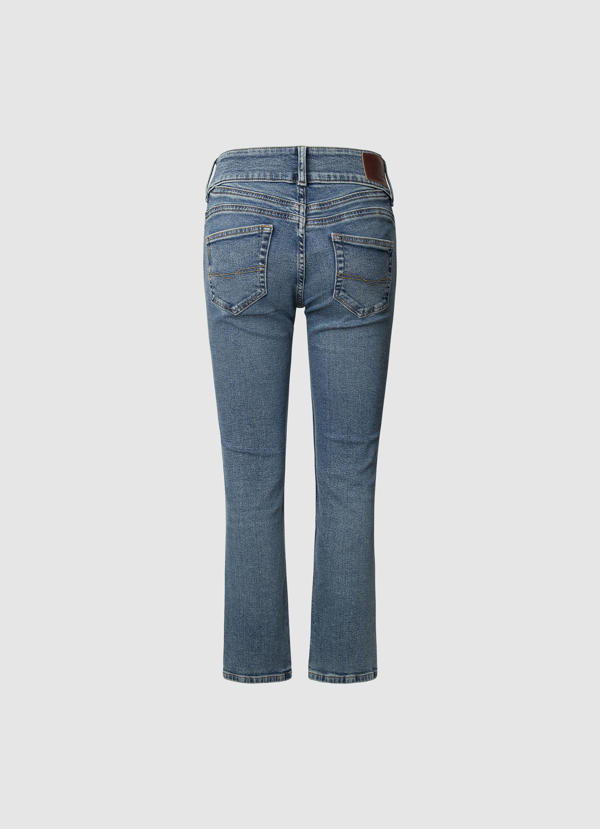 Pepe Jeans Slim fit jeans SLIM JEANS MW met extra brede tailleband met dubbele knoopsluiting