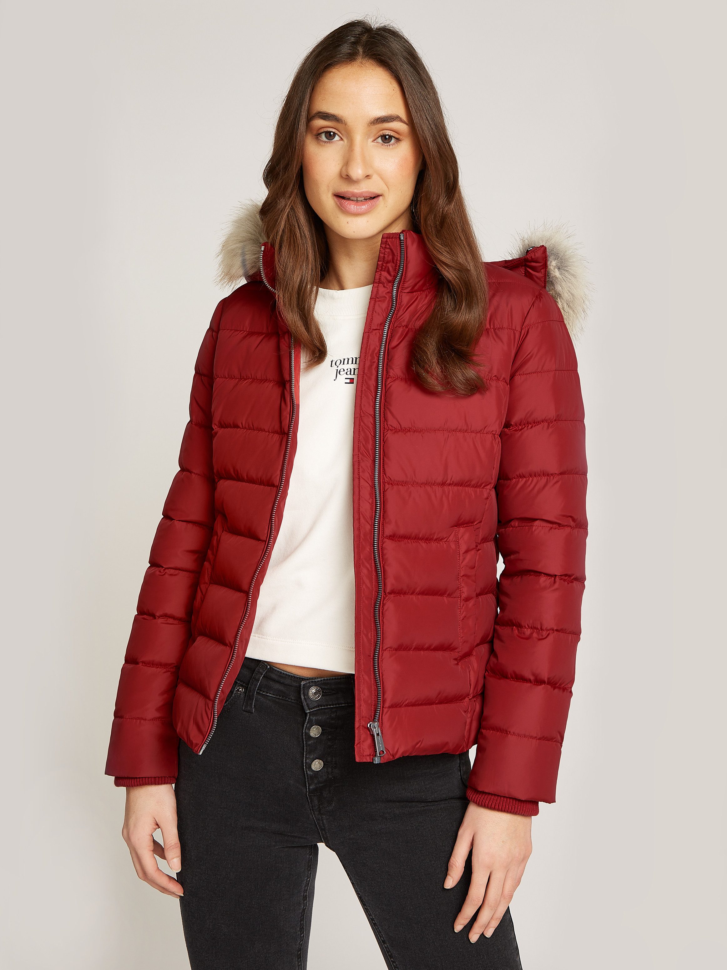 Tommy Jeans Curve Gewatteerde jas TJW BASIC HOODED DOWN JACKET EXT