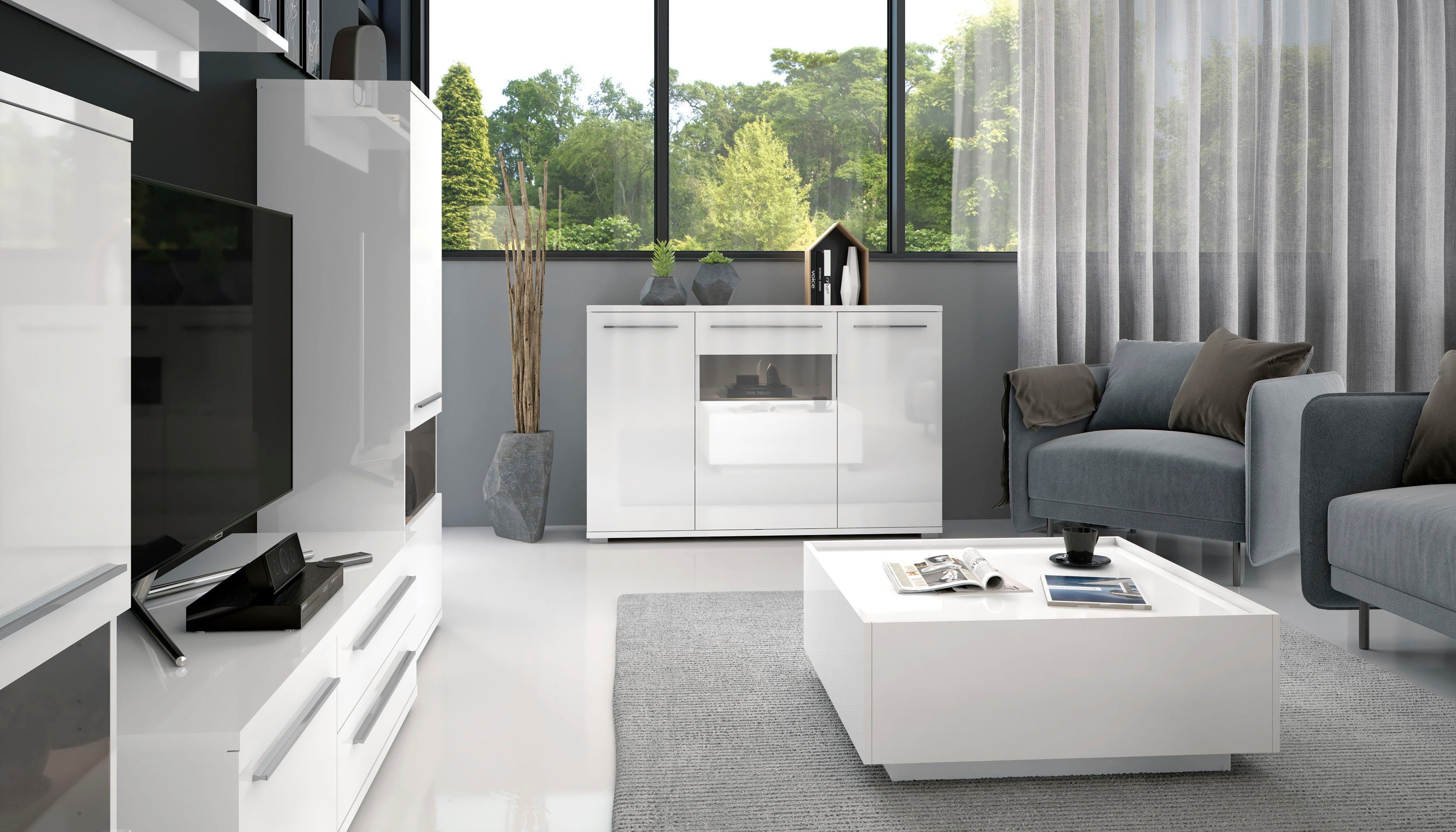 Places of Style Kast Piano Hoogglans UV gelakt, soft-closefunctie