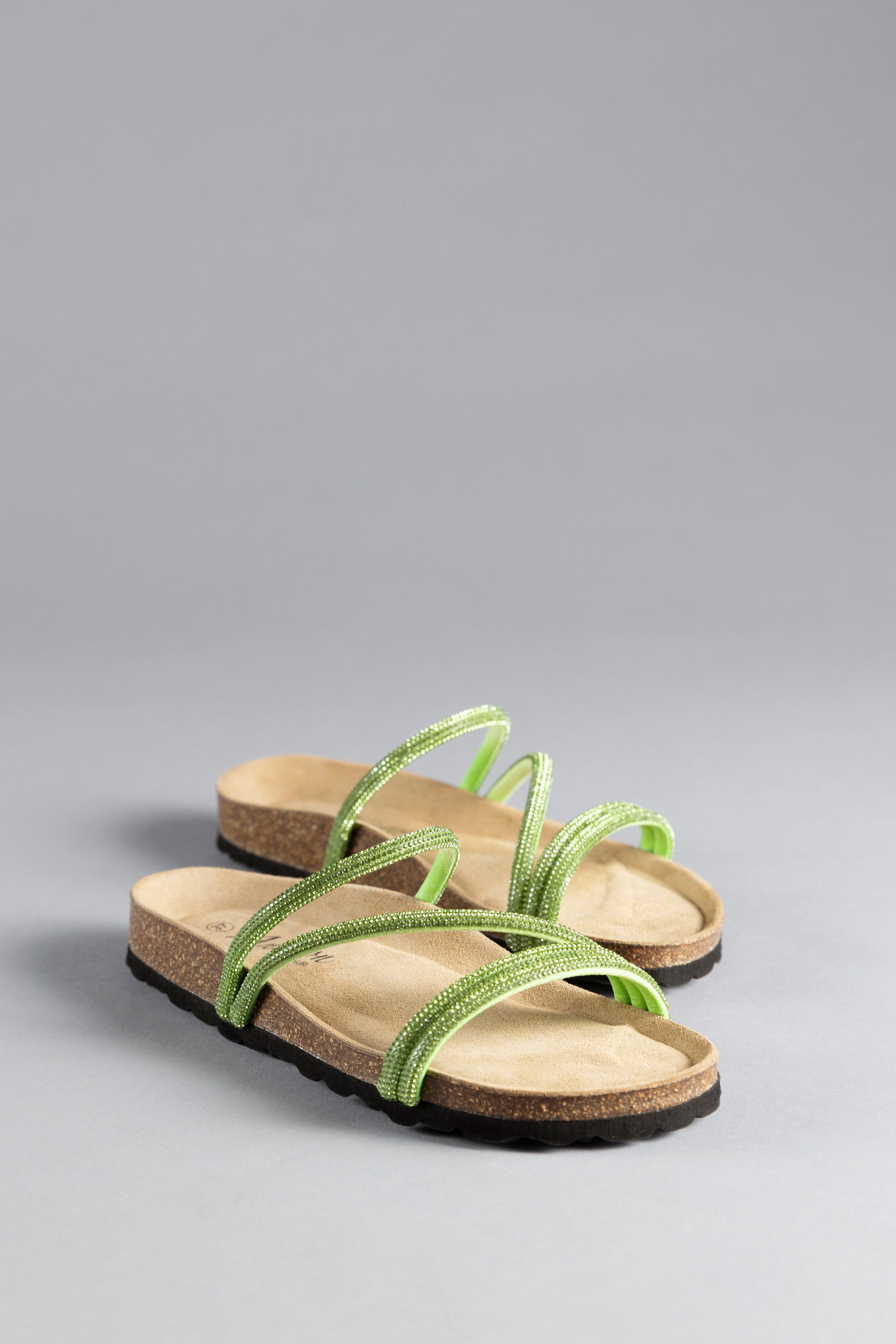 Aniston SHOES Slippers , zomerschoen, strandschoen, glitterstenen - nieuwe collectie dames slippers maat 36 groen