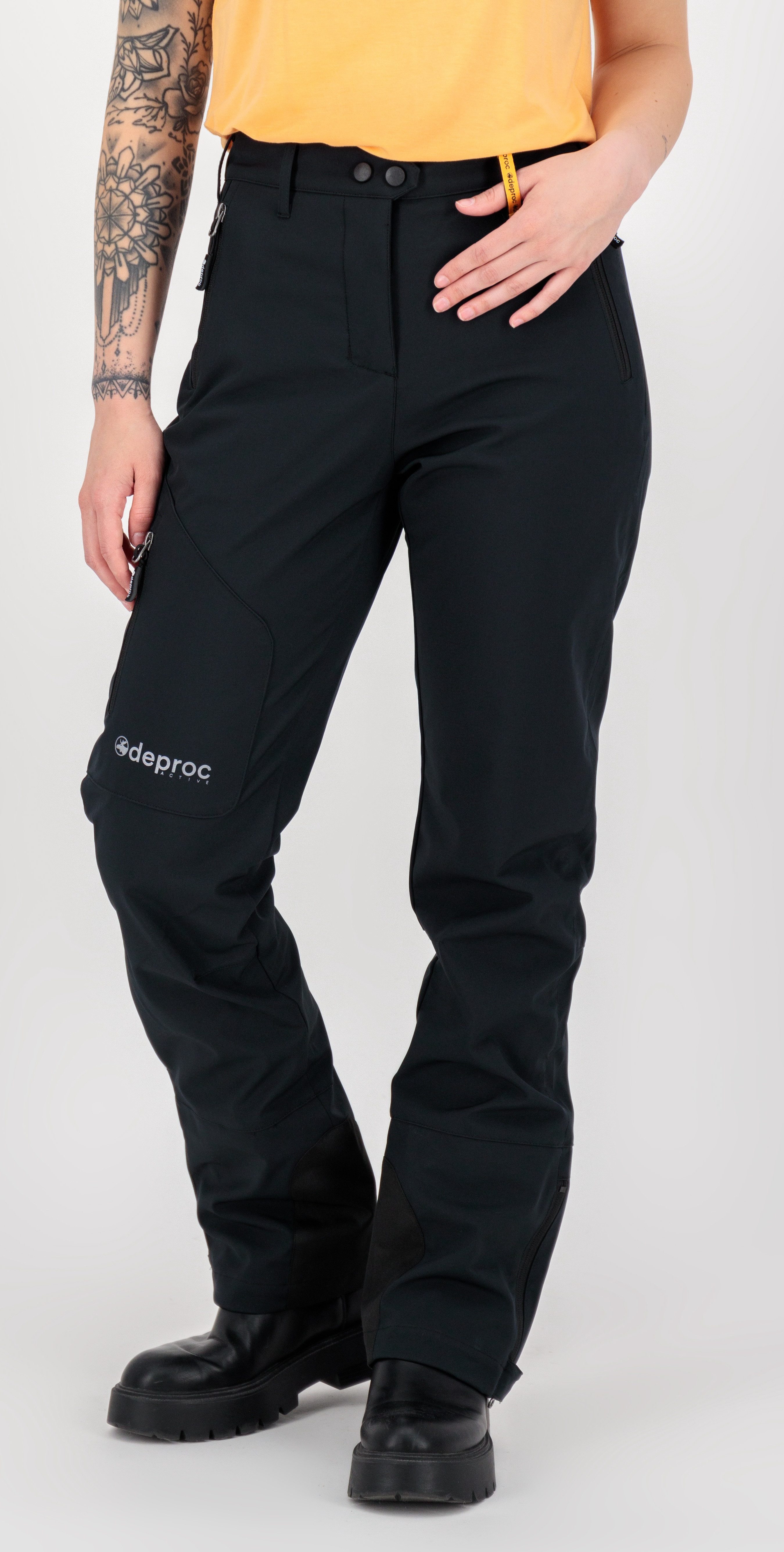 DEPROC Active Softshell-broek Sterling WOMEN met sneeuwvanger dames broeken maat 50 (XL) zwart