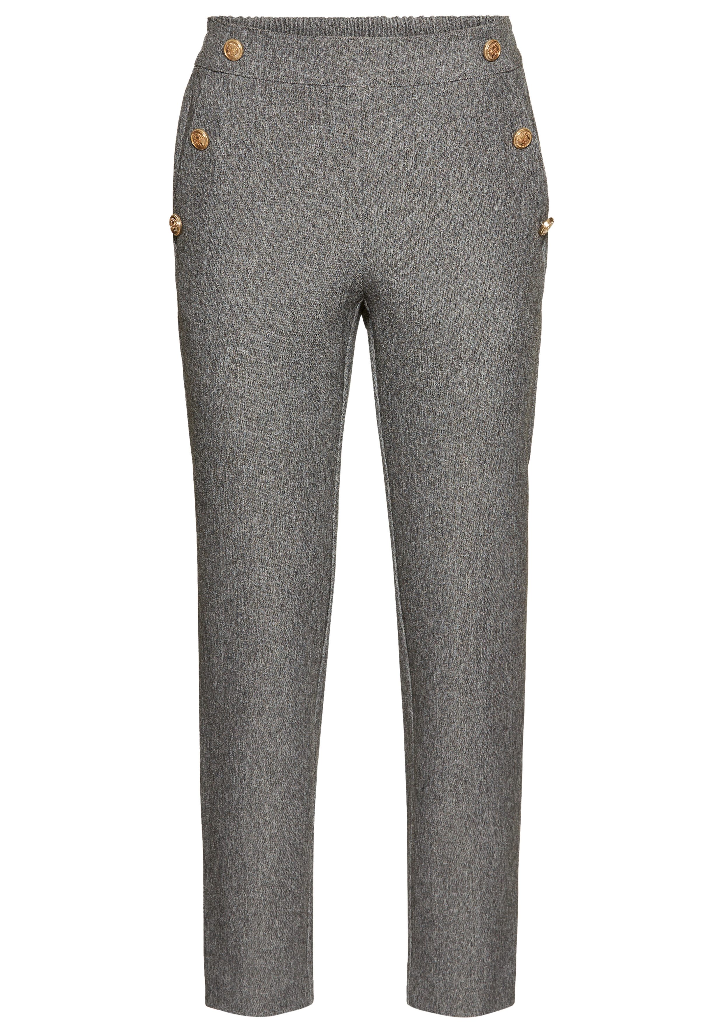 Laura Scott Comfortbroek met goudkleurige sierknopen