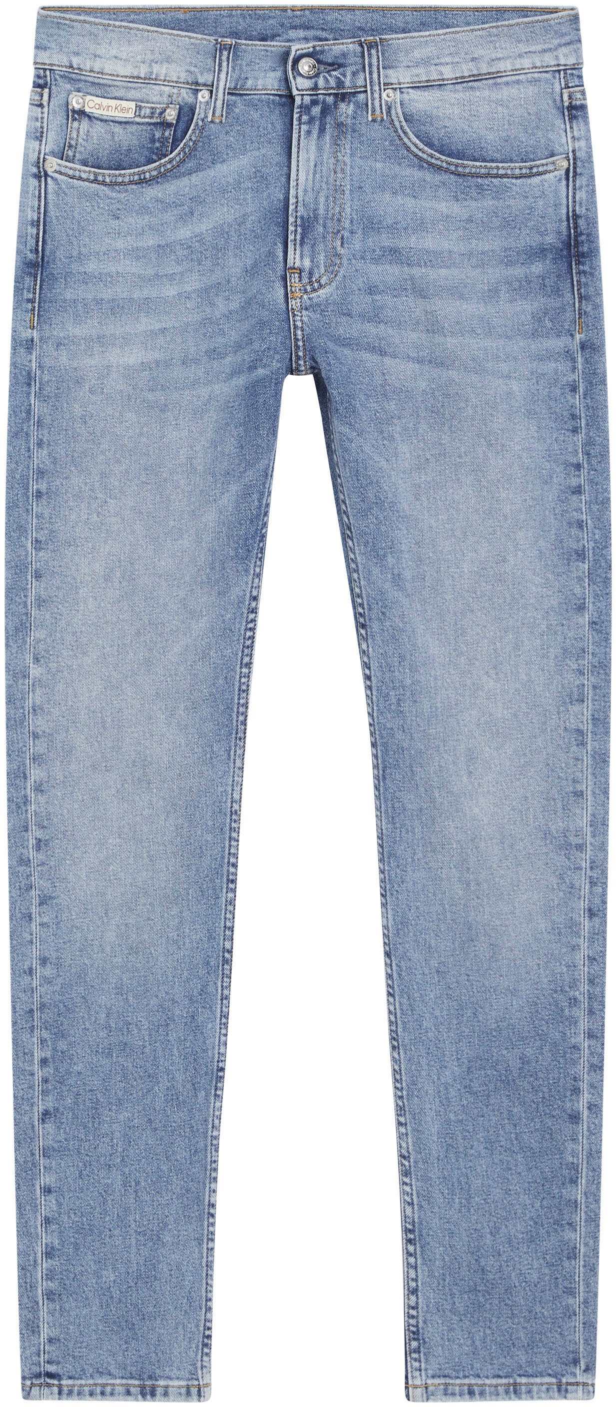 Calvin Klein Slim fit jeans SLIM TAPER Muntzakje, logo borduursel