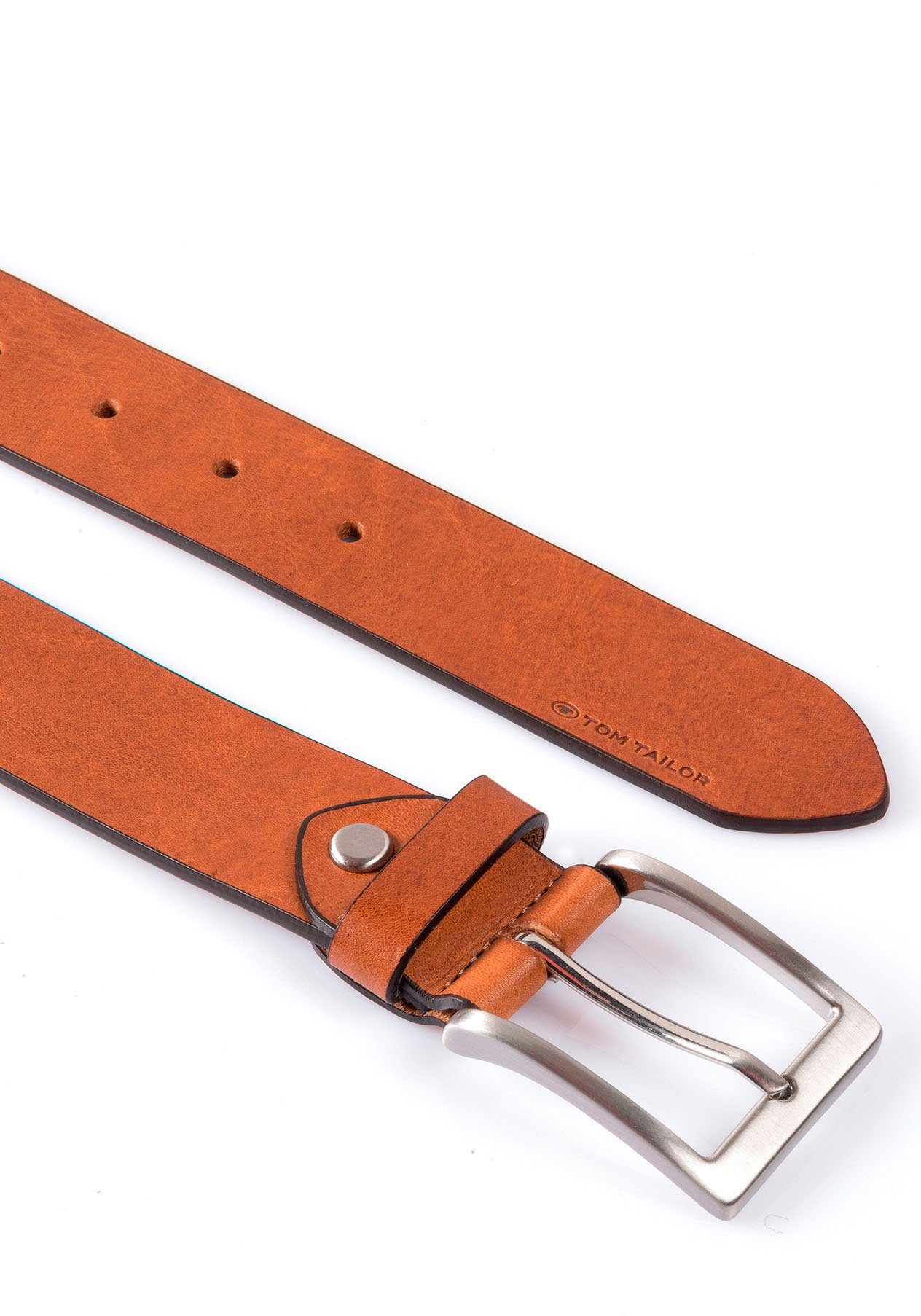 Tom Tailor Leren riem TTJADEN 3,5 cm brede herenriem, ideaal voor jeans tot maat 120