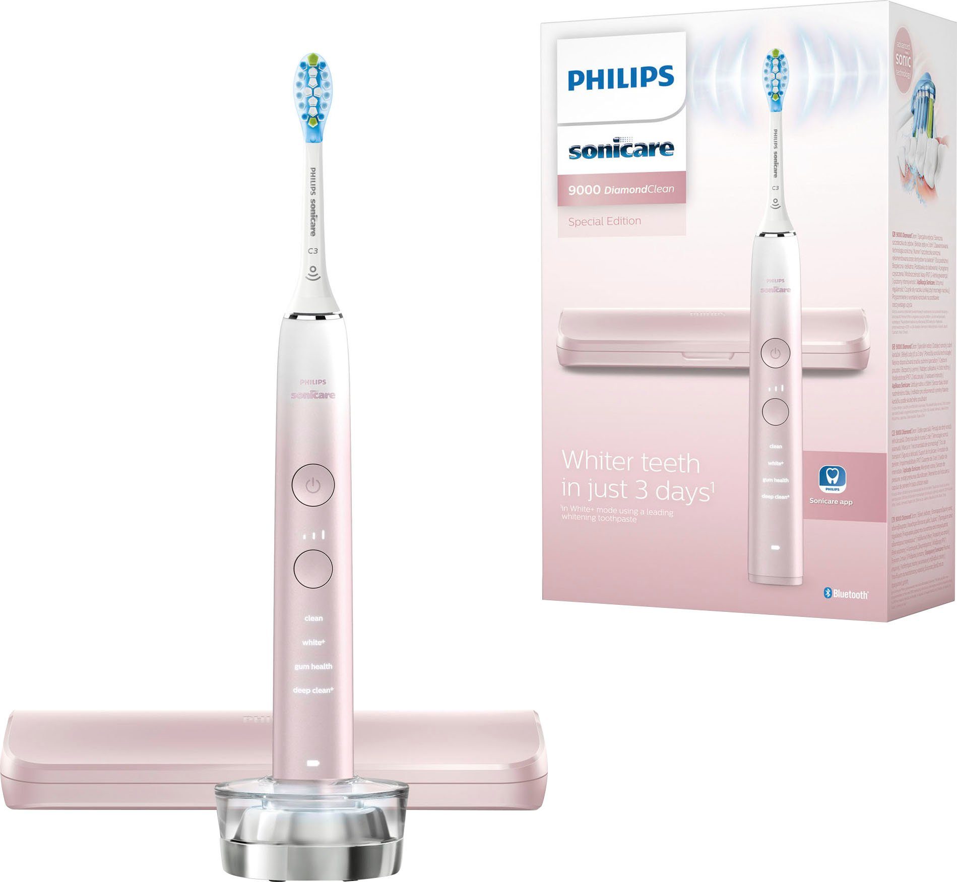 Philips Sonicare Elektrische tandenborstel DiamondClean 9000 Special Edition HX9911 met geïntegreerde druksensor, 4 reinigingsprogramma's en 3 intensiteitsniveaus