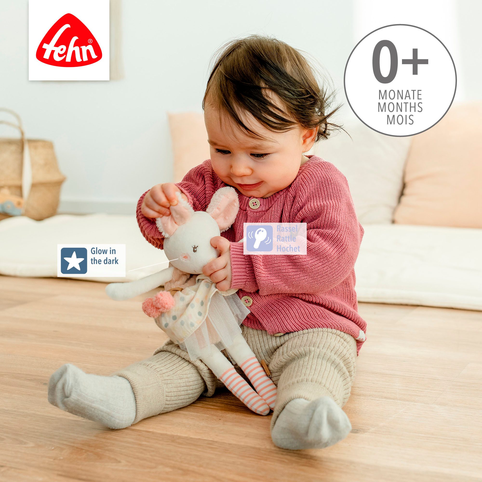 Fehn Knuffelbeest FeehnLAND, zitzak Muis