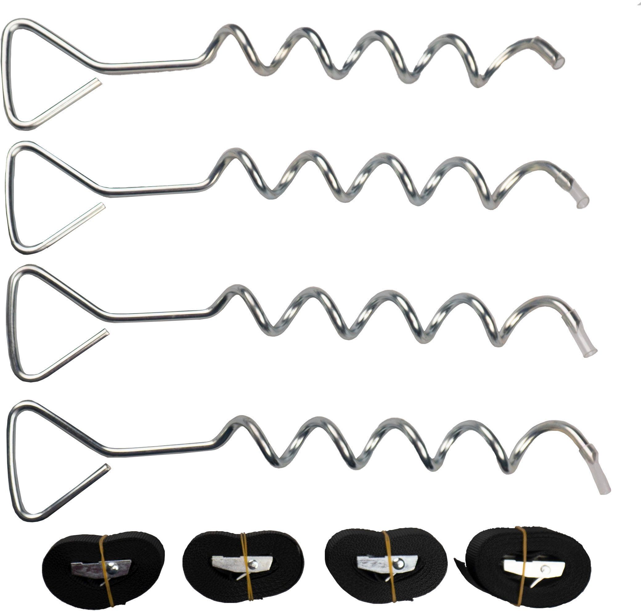 Peddy Shield Grondanker bestaande uit 4 aardankers en 4 spanbanden (2,5 m) (set) tuinspeelgoed maat -