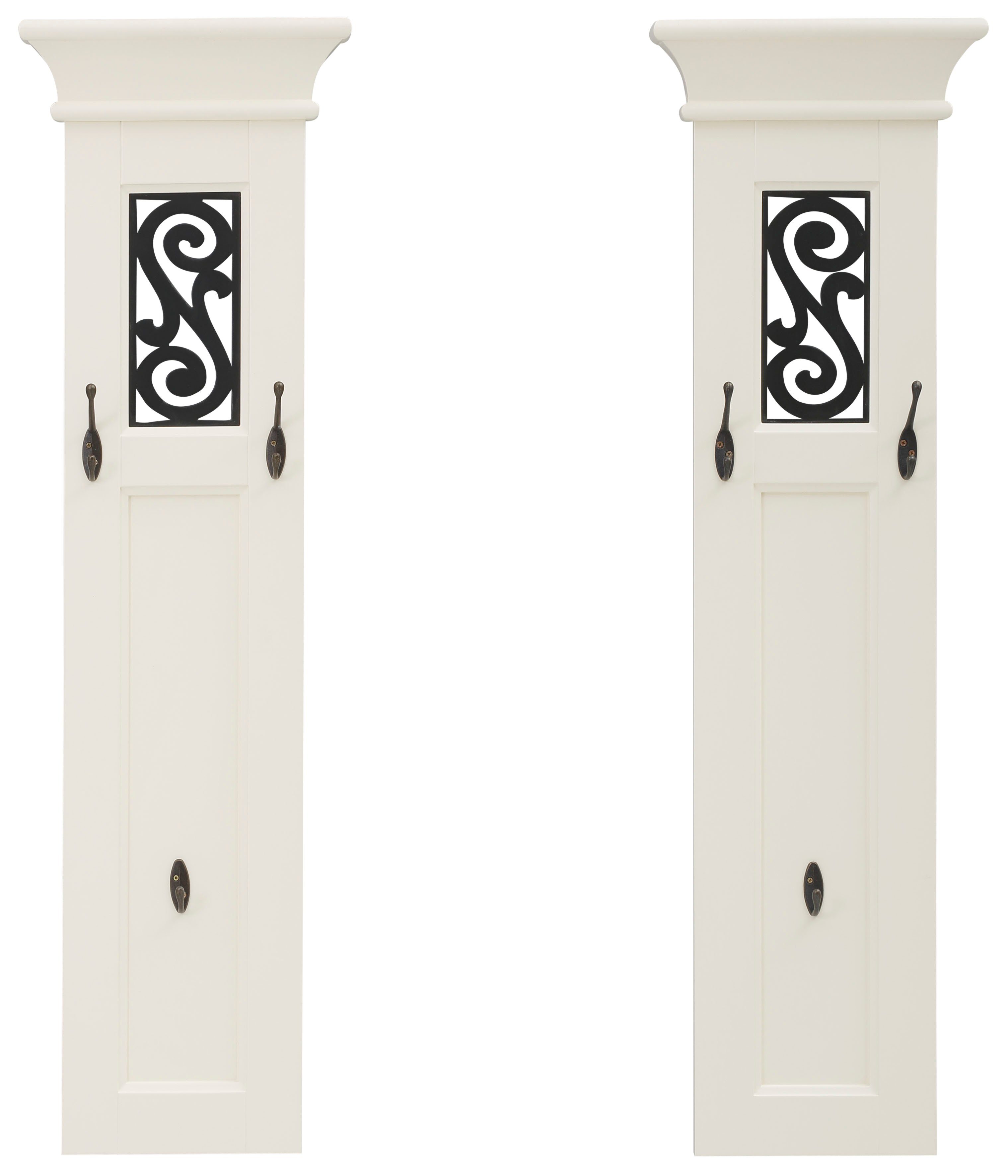 Home affaire Kapstokpaneel Arabeske met prachtige zwarte ornamenten, breedte 30 cm (2 stuks)