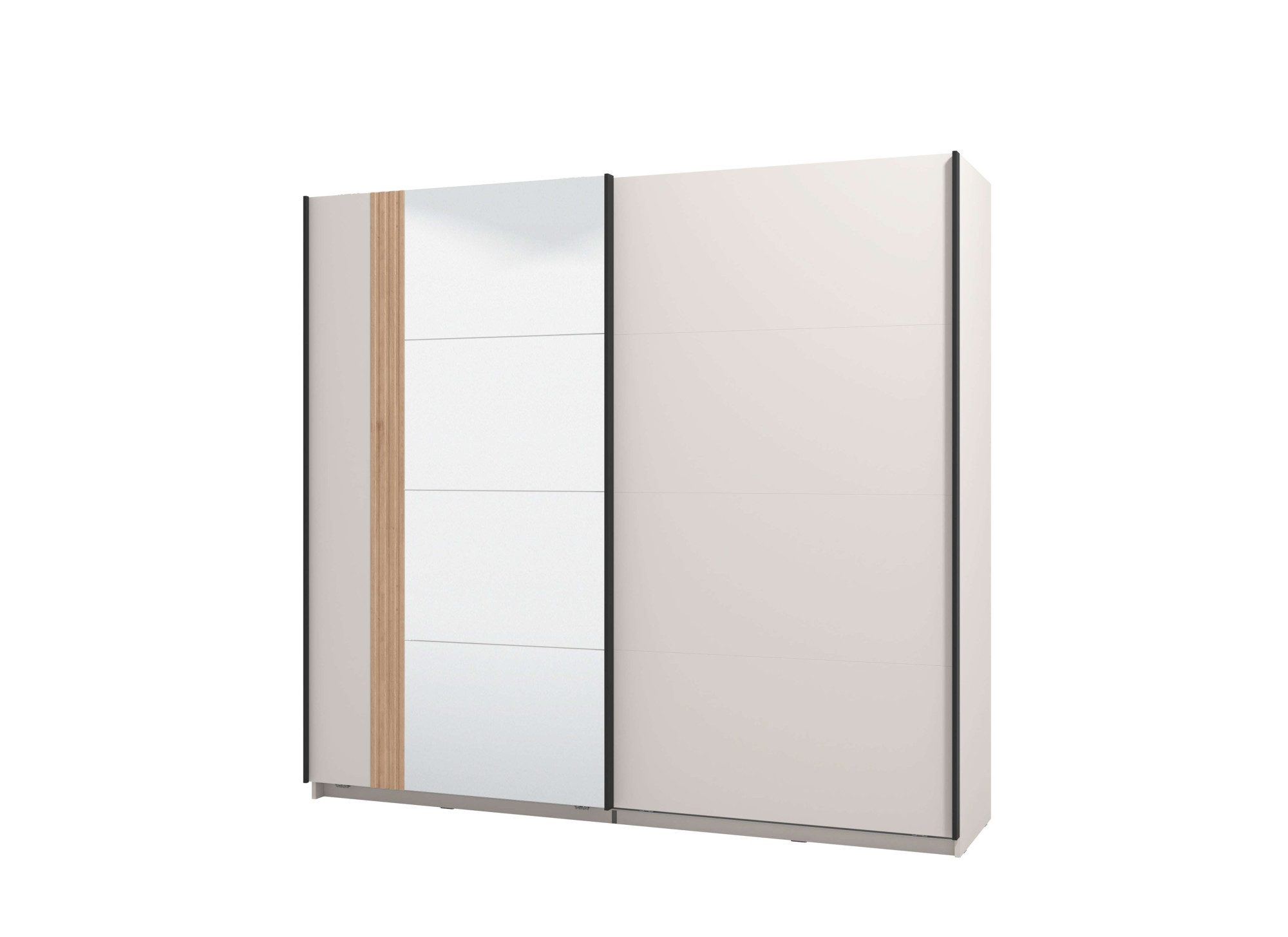 Home affaire Schuifdeurkast Belfort, kledingkast met spiegel, gemaakt in Europa 2 schuifdeuren, 220x61x205cm, fsc®-gecertificeerd houtmateriaal