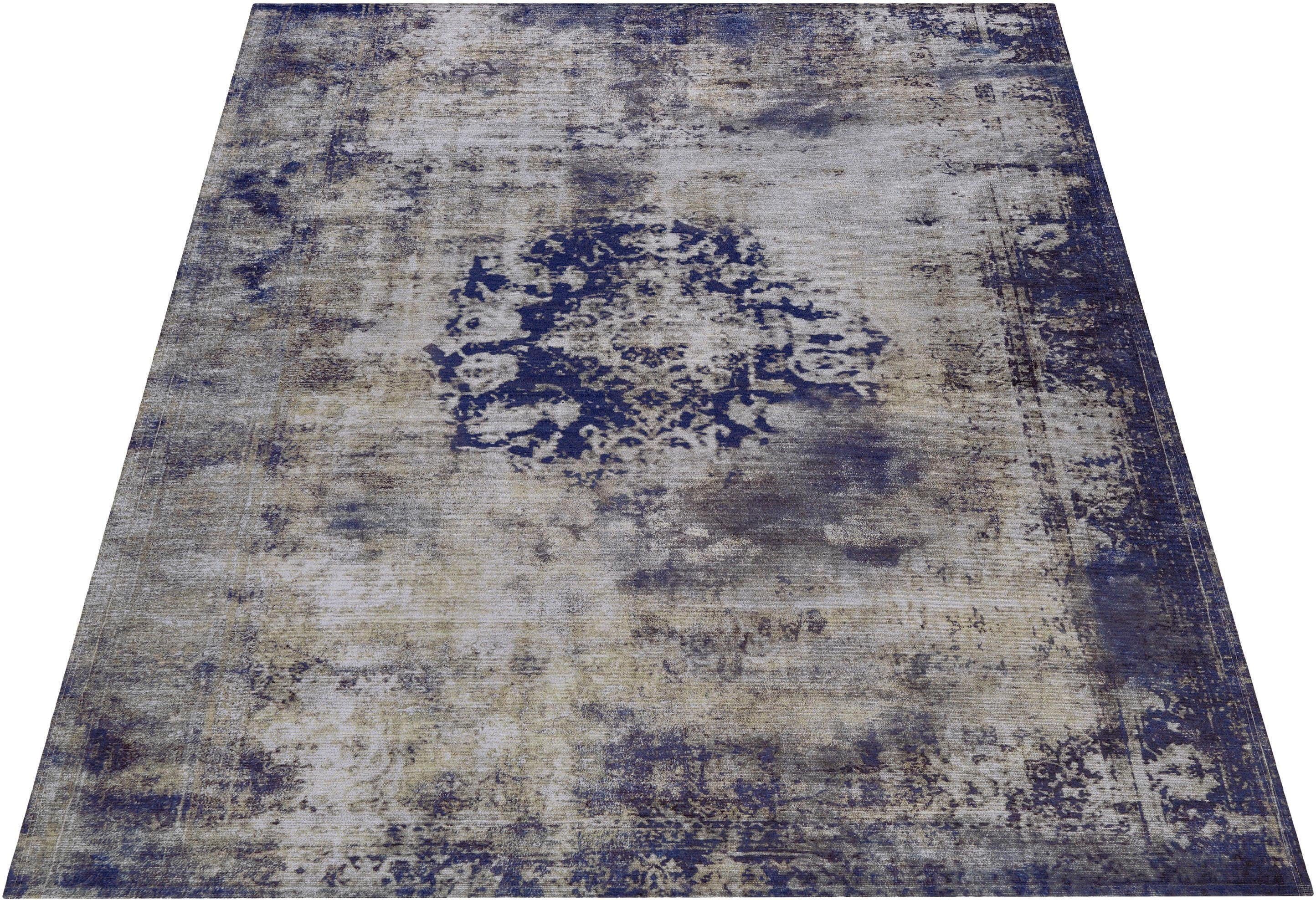 my home Vloerkleed Nelio Vintage-design, used look, korte pool, vloerkleed met randdessin
