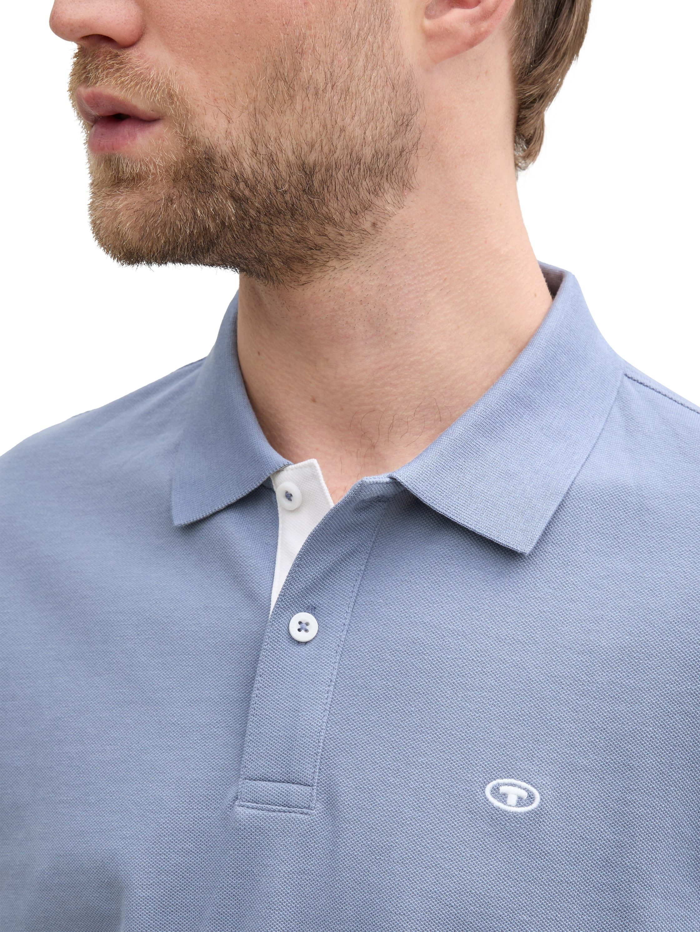 Tom Tailor Poloshirt met contrasterende knoopsluiting