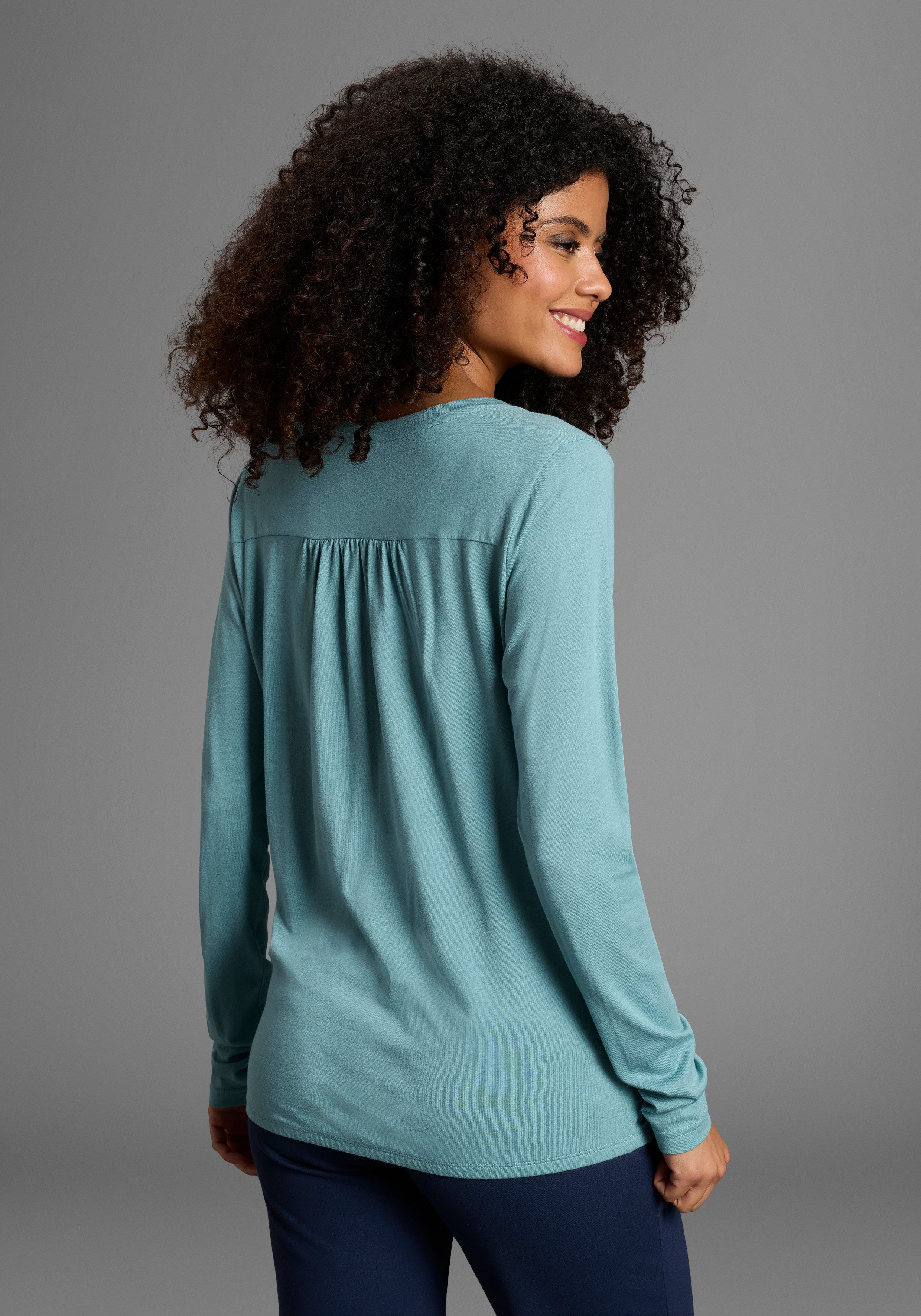 KangaROOS Shirt met lange mouwen met knoopsluiting en schattige details