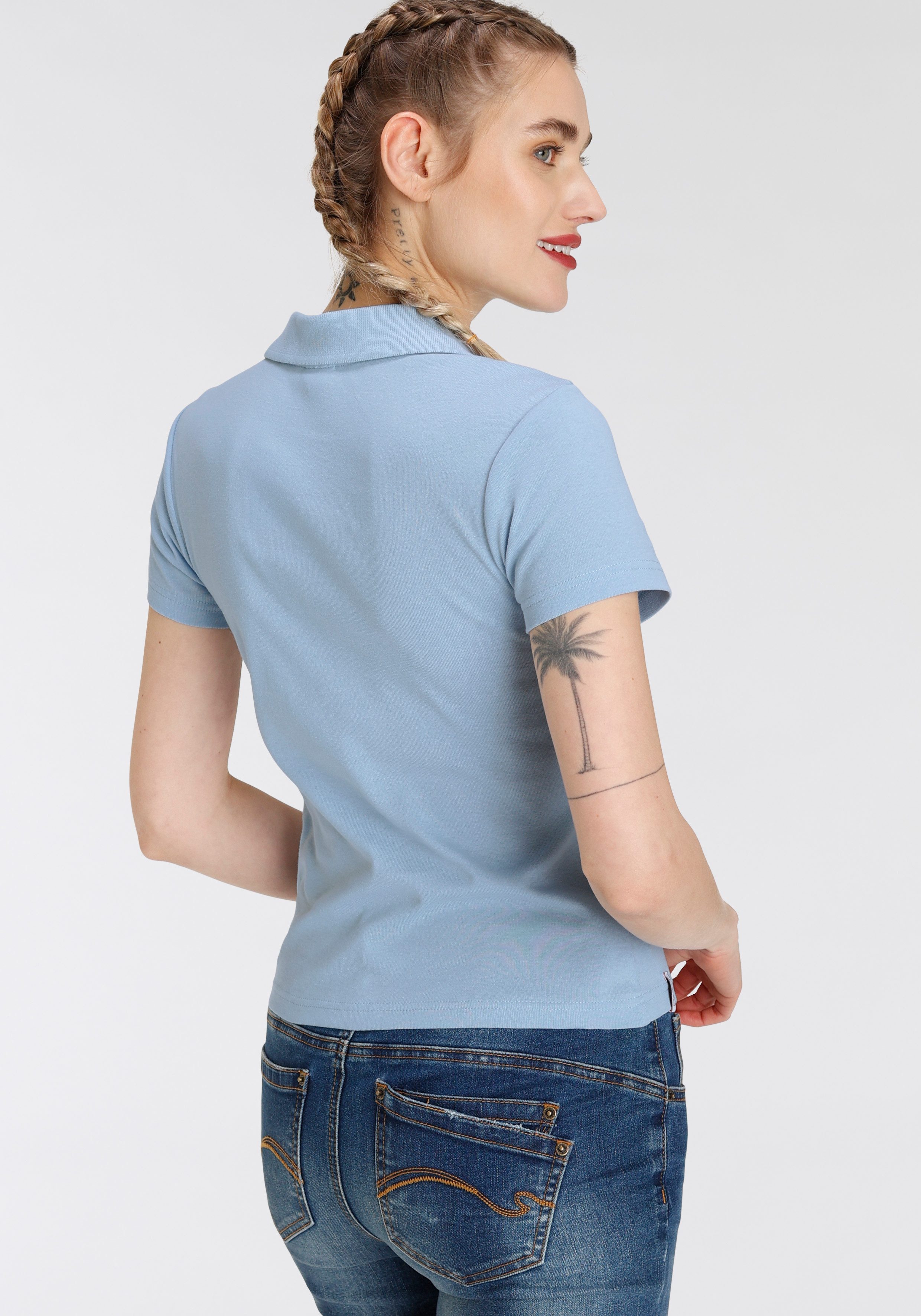 KangaROOS Poloshirt Korte mouwen figuurvolgende snit van katoen