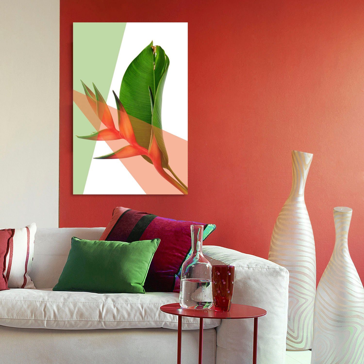 queence Artprint op acrylglas Bladeren Fine Art-print in galeriekwaliteit