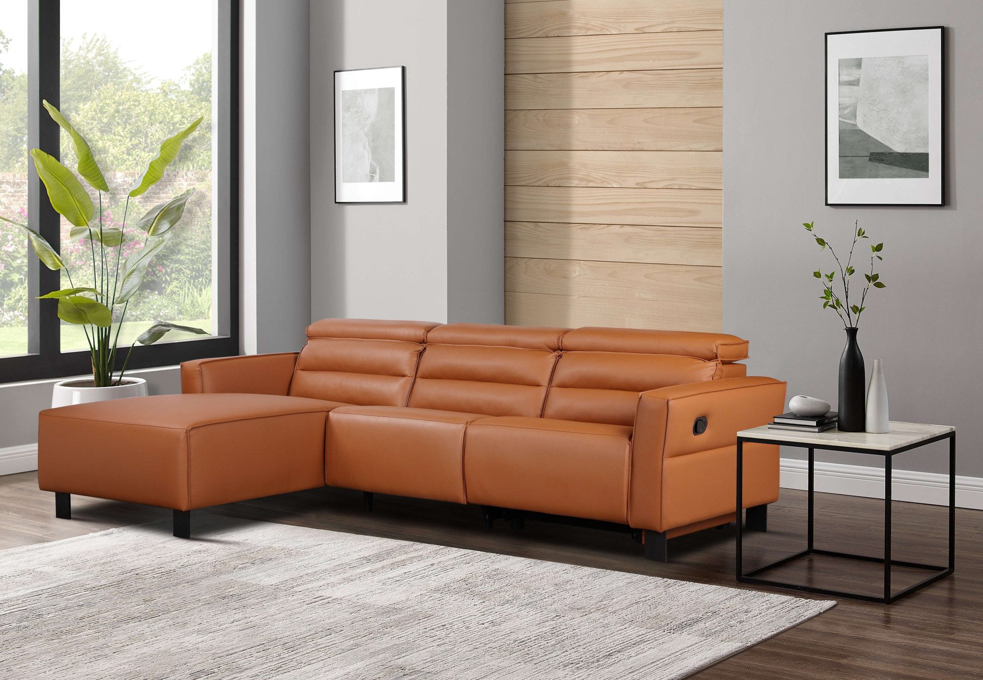 Places of Style Hoekbank Carpari, L-vorm, 263 cm, handmatige of elektrische relaxfunctie