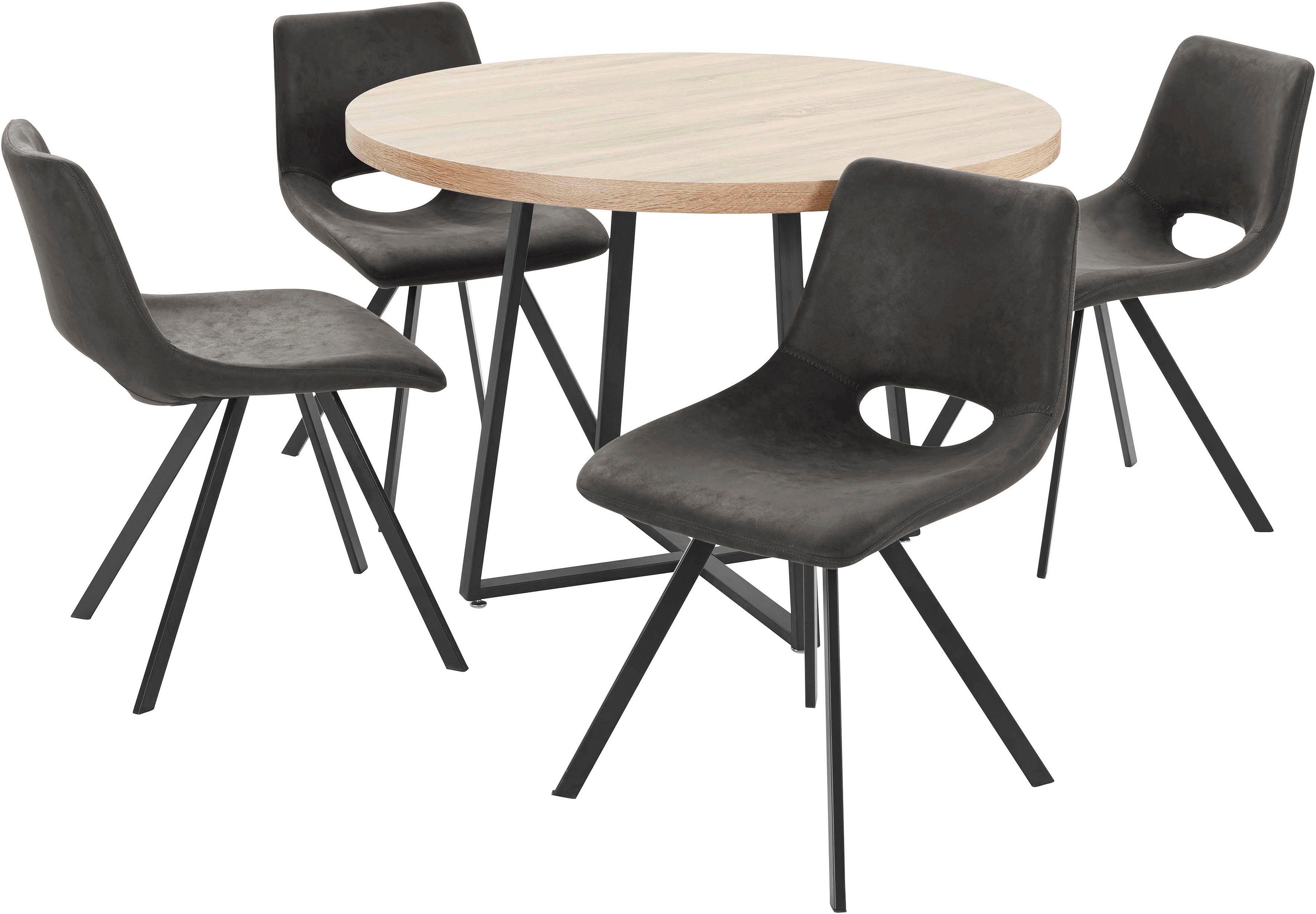 Home affaire Eethoek met 4 stoelen (5-delig)