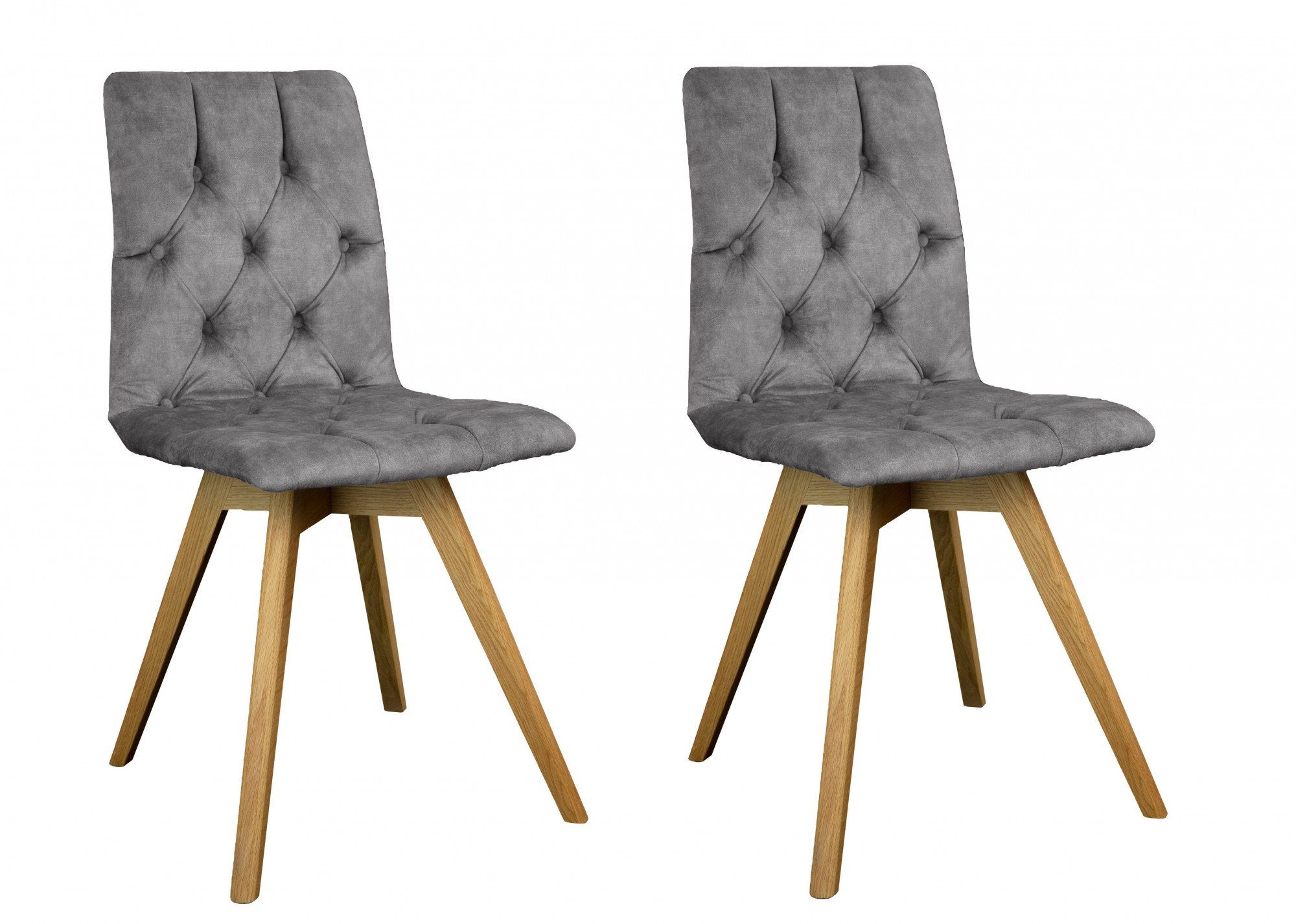 andas Eetkamerstoel Rania (set, 2 stuks) 4 poot stoelen grijs