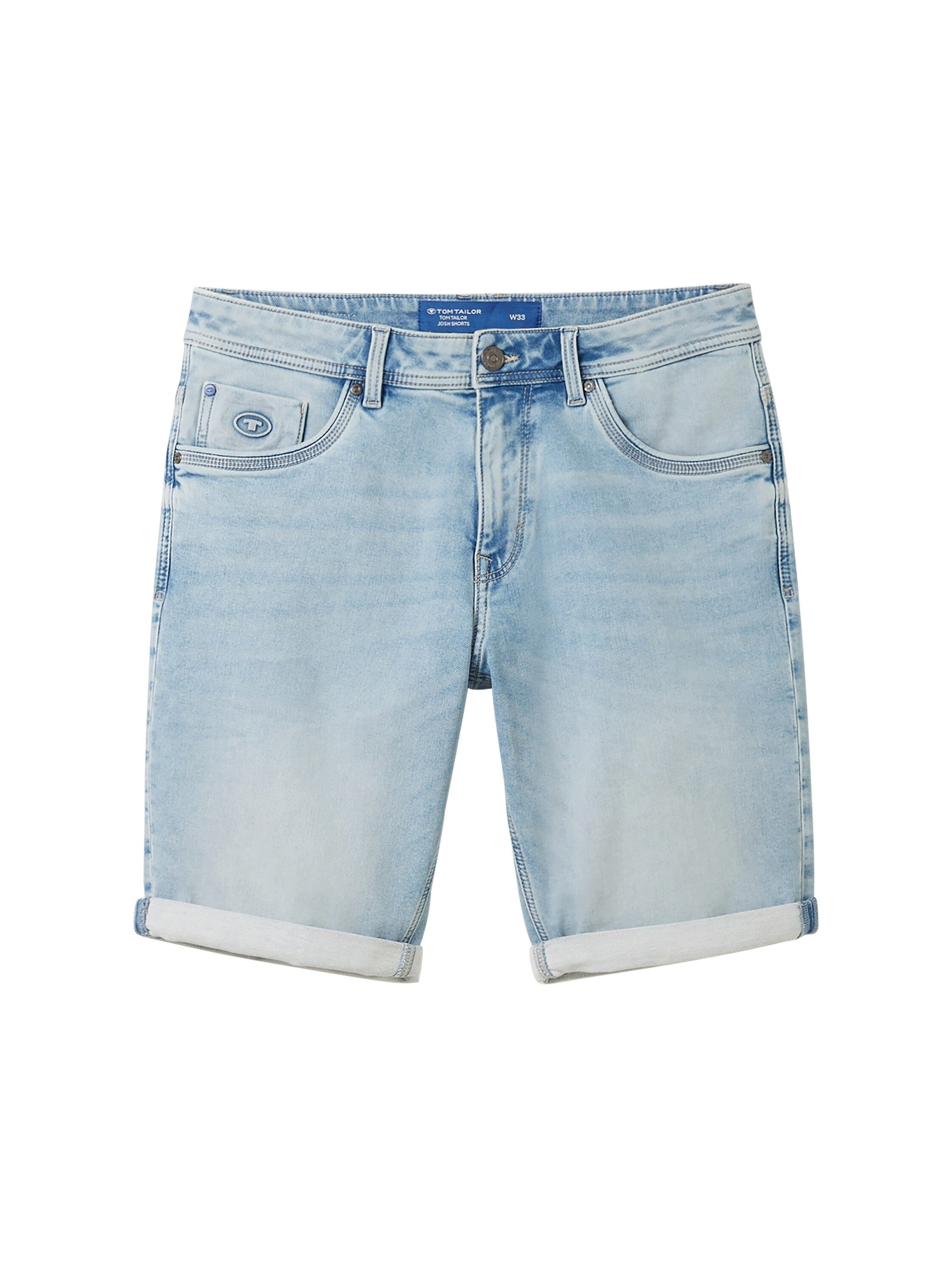 Tom Tailor Jeansbermuda Josh met merklabel