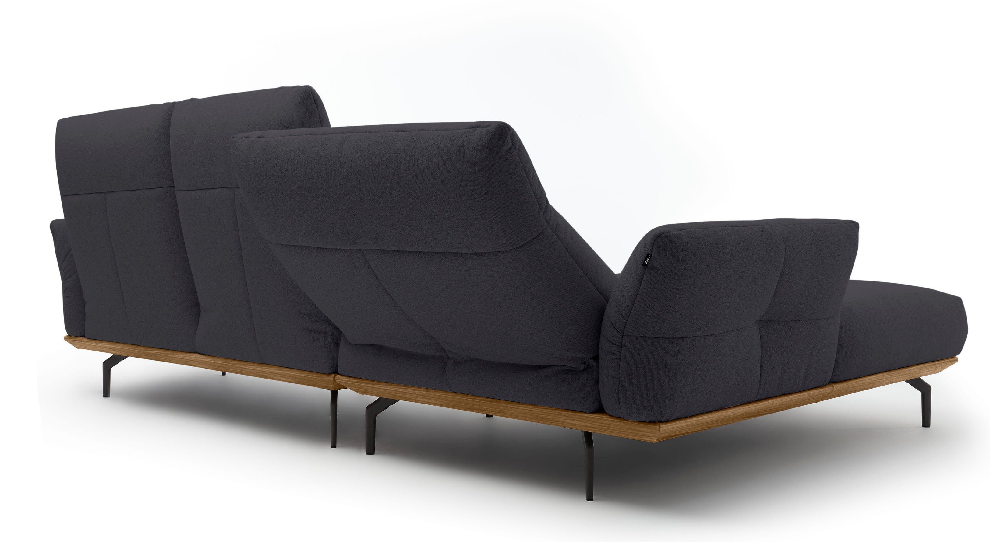 Creation BY ROLF BENZ Hoekbank Hs.460 Sokkel in walnotenhout, onderstel in umbra grijs, breedte 298 cm