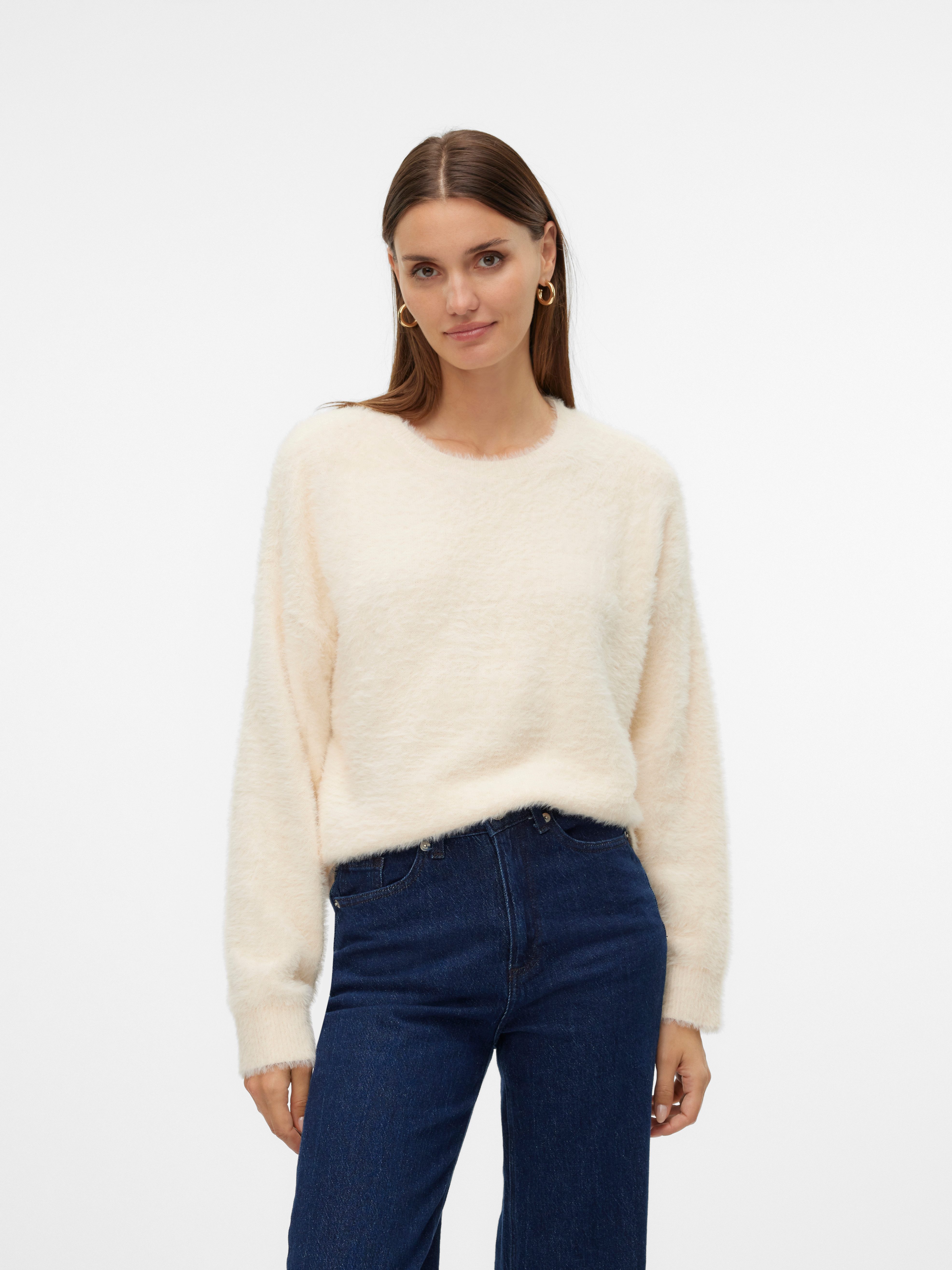 Vero Moda Trui met ronde hals VMALINA LS O-NECK BOXY PULLOVER BOO