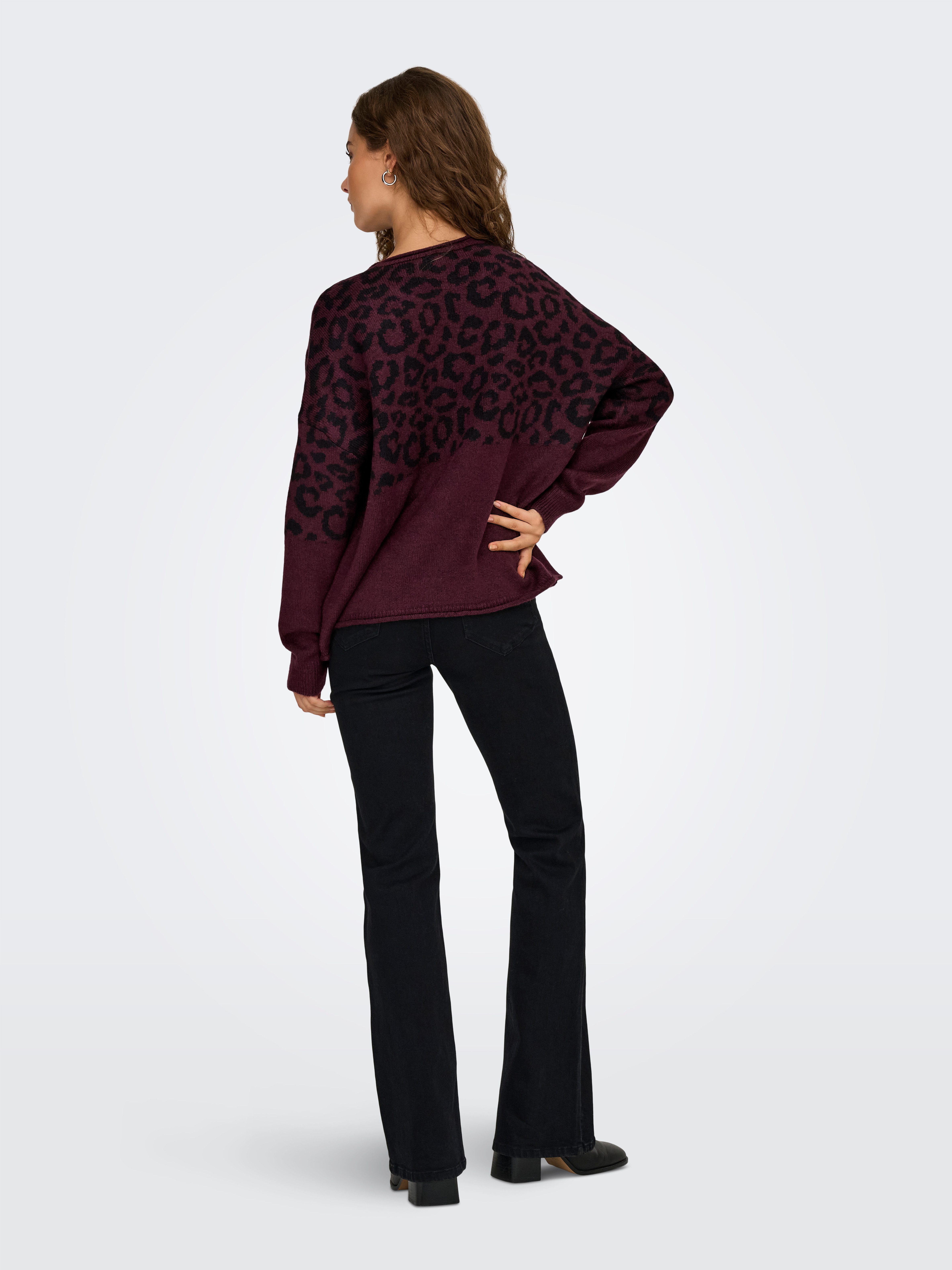 Only Trui met ronde hals ONLJADE ANIMAL LS O-NECK NOOS KNT