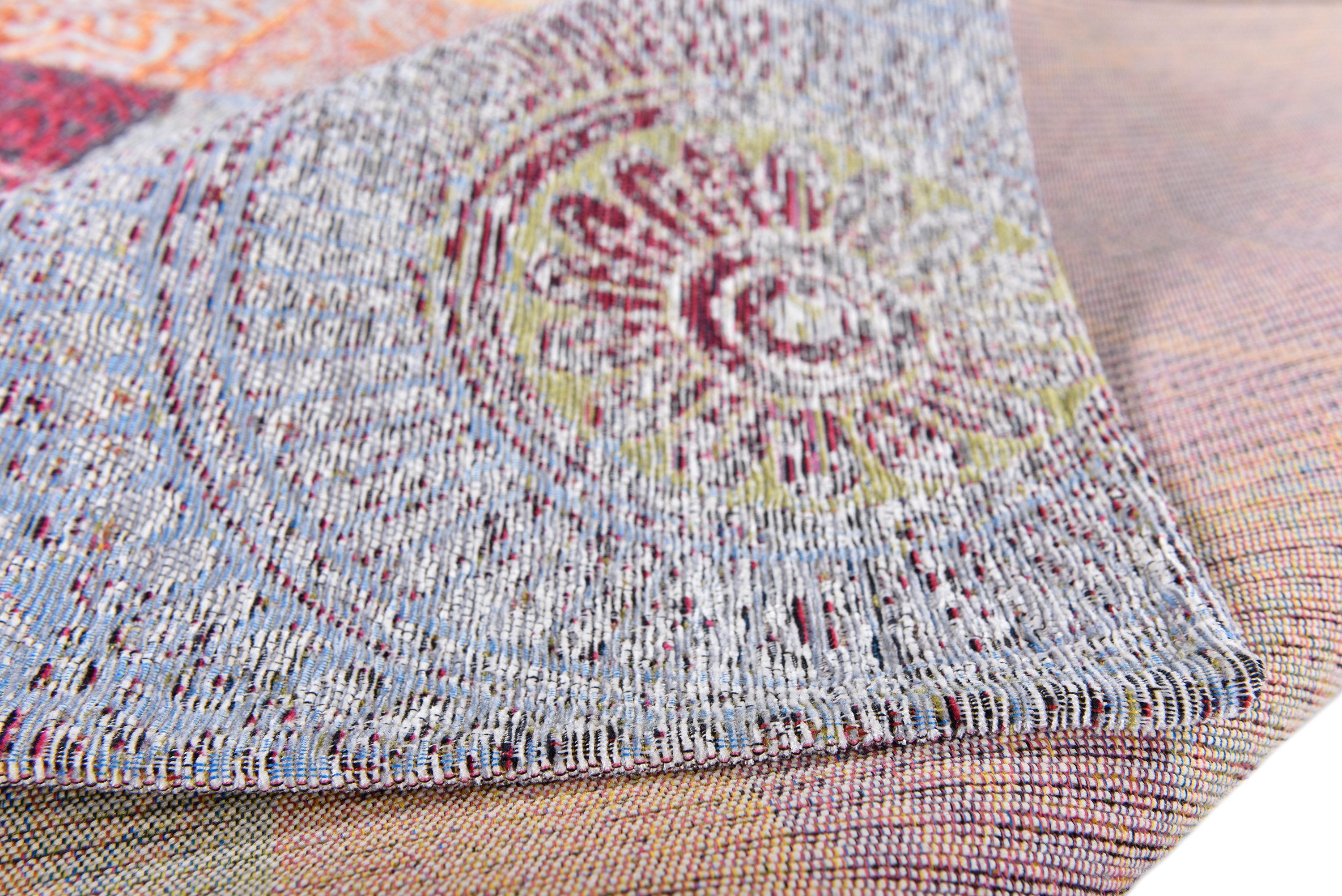 Gino Falcone Vloerkleed Cosima-112 Platweefsel, met chenillegaren, modern patchworkdesign, ornamenten