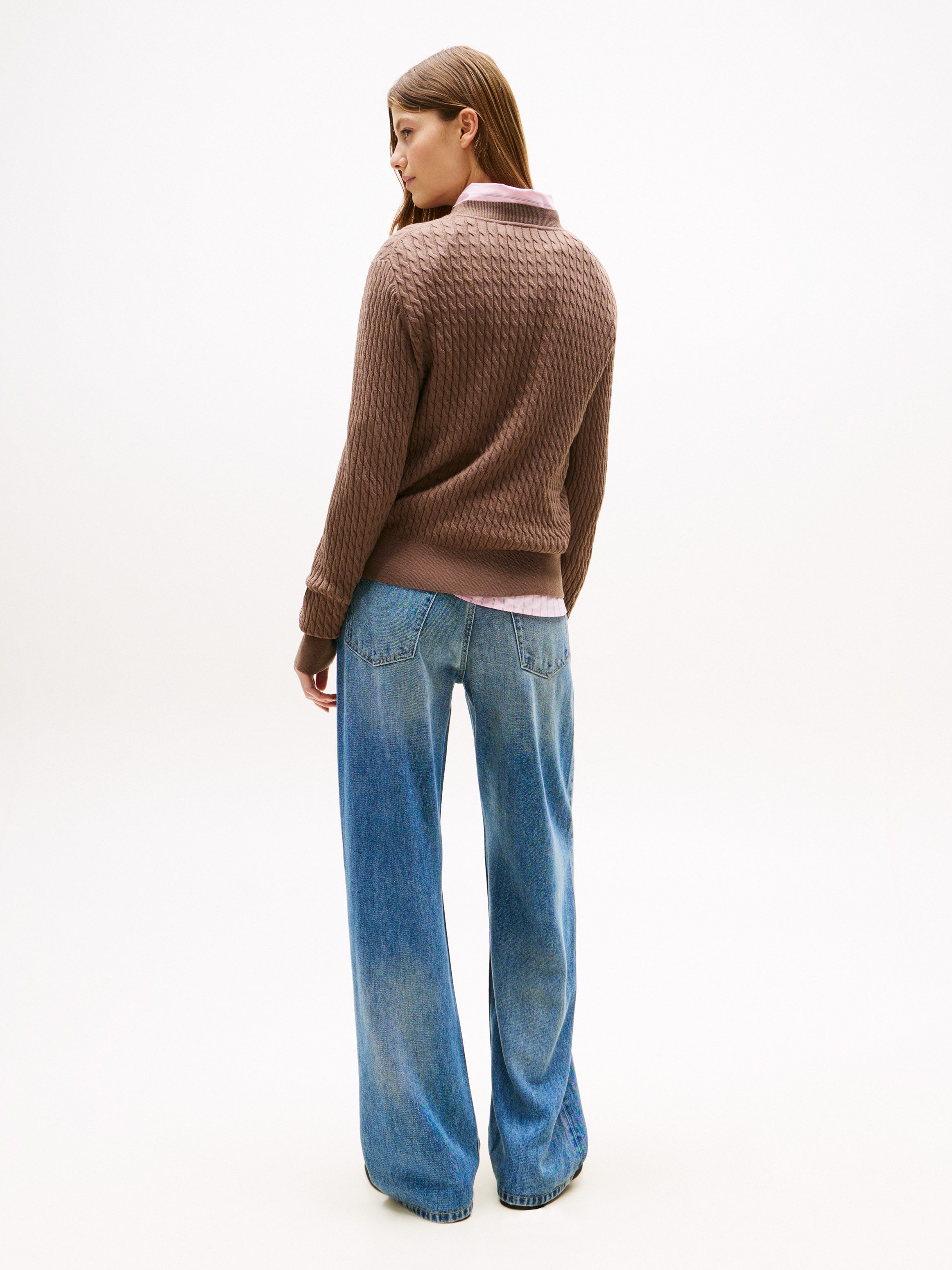 Tommy Hilfiger Trui met ronde hals CO CABLE C-NK LS SWEATER