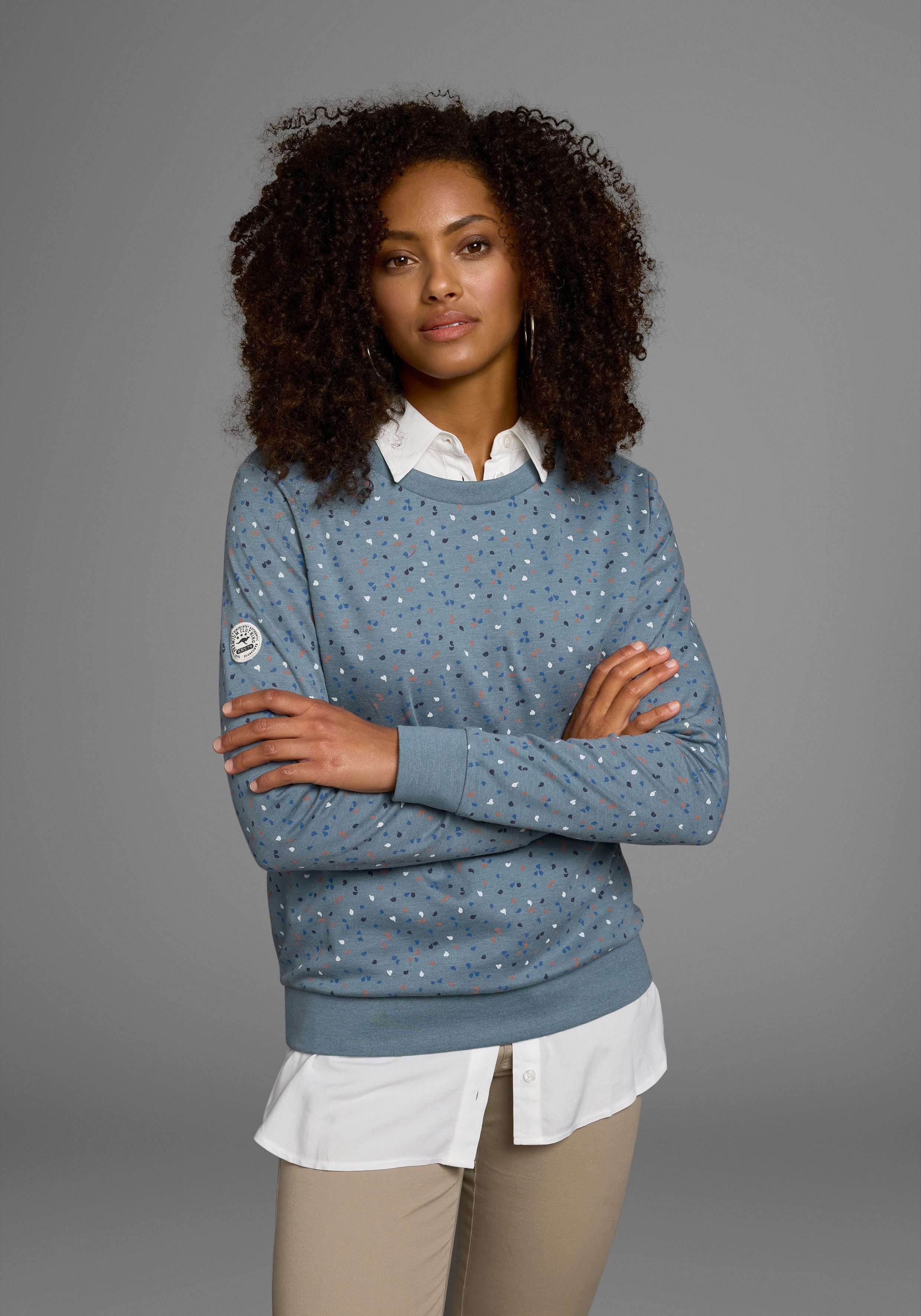 KangaROOS Sweatshirt Lange mouwen, bedrukt, ronde hals, van interlockmateriaal