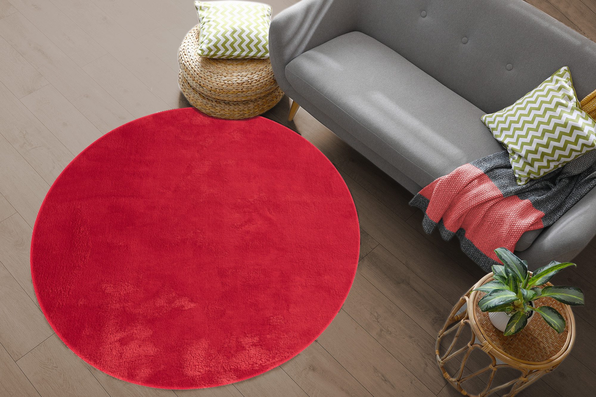 The carpet Vloerkleed Relax round wasbare woonkamer tapijt modern antislip