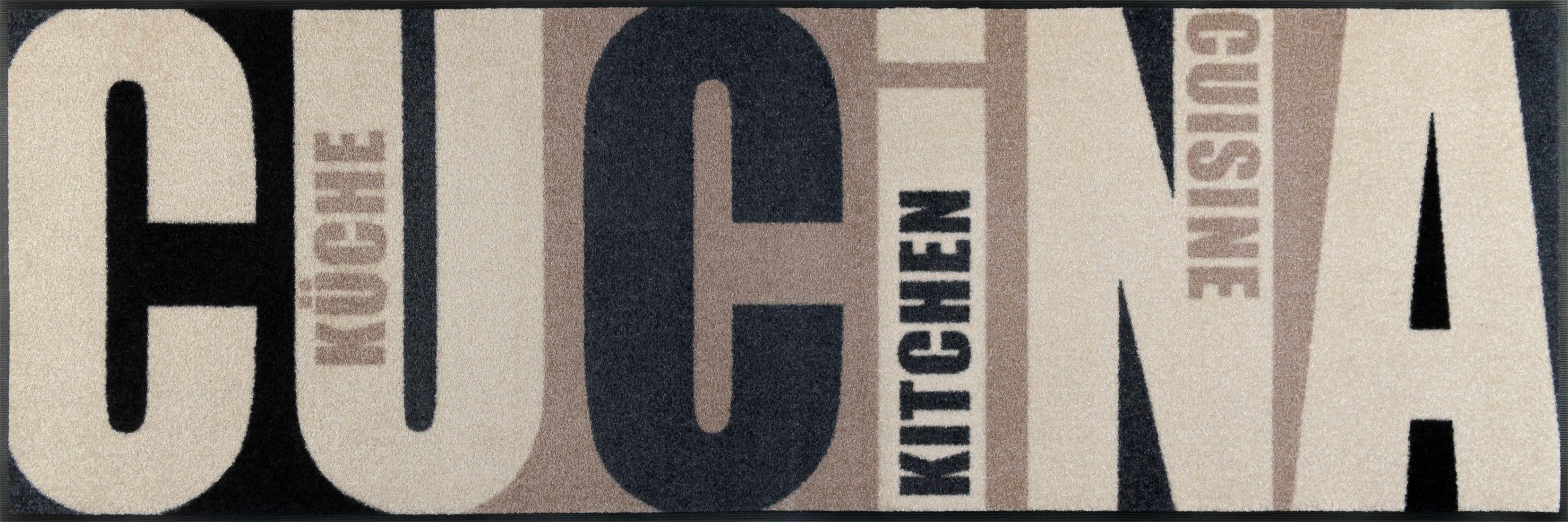 wash+dry by Kleen-Tex Keukenloper Cucina pura met quote, geschikt voor binnen en buiten, wasbaar, keuken