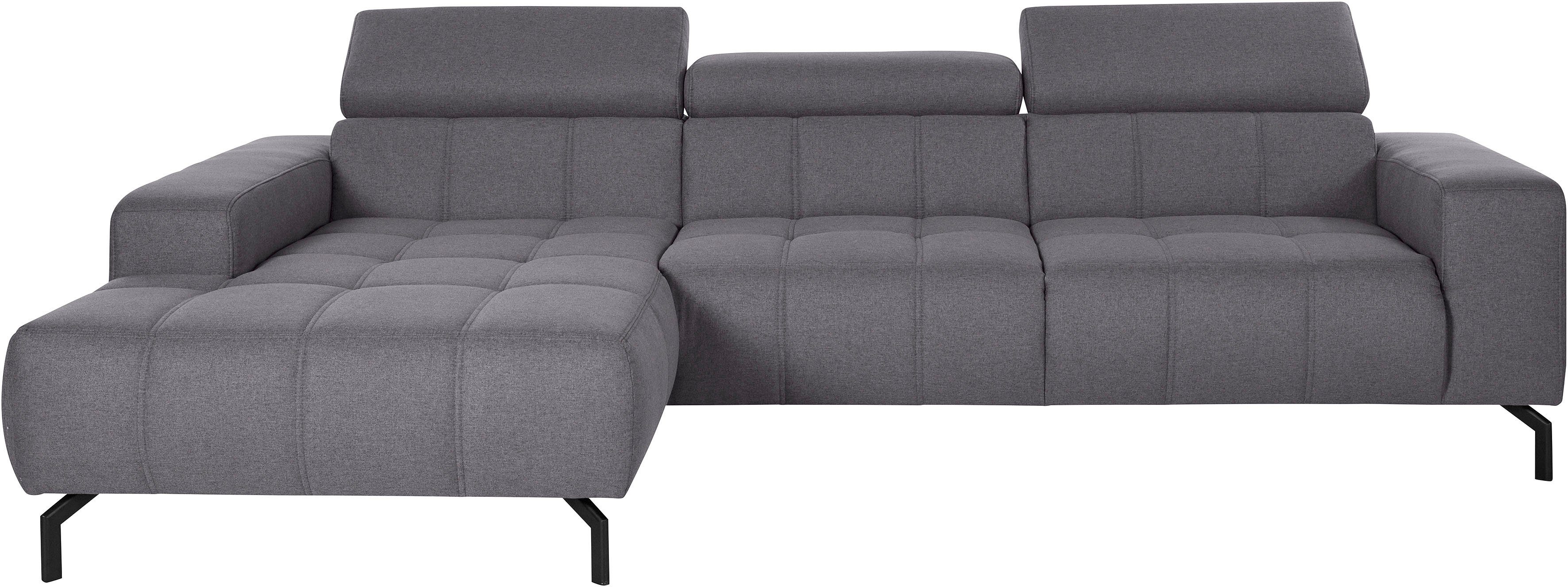 DOMO collection Hoekbank Cunelli mooie zitnaden als designelement, stevige zitcomfort, L-vorm